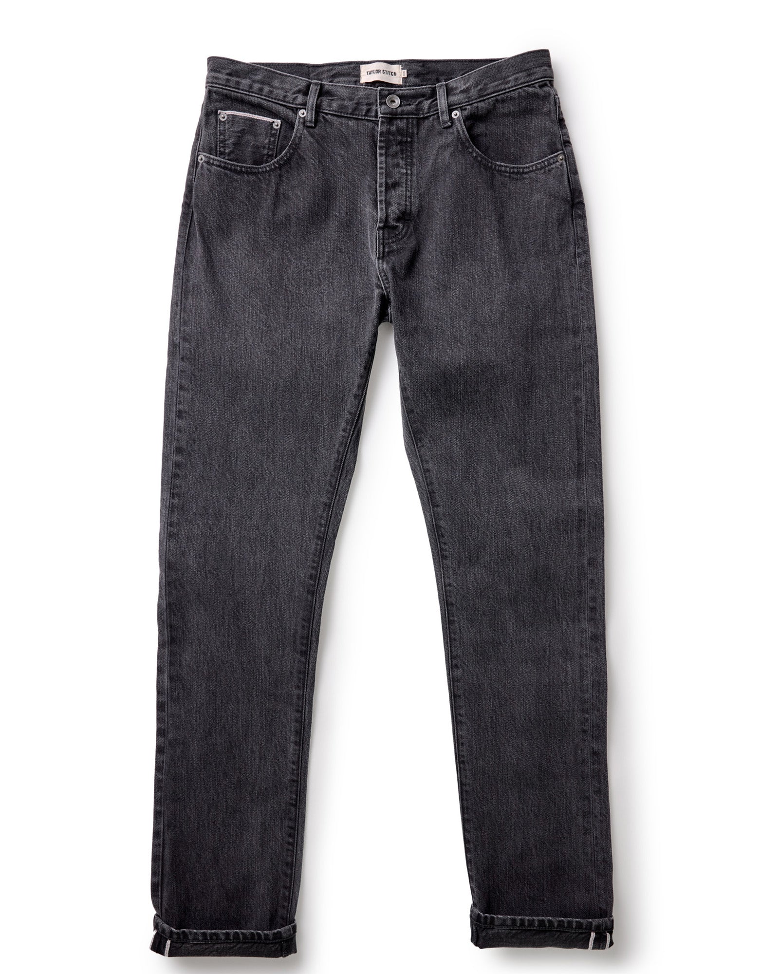 The Slim Jean in Washed Black Organic Slub Selvedge - Image 4