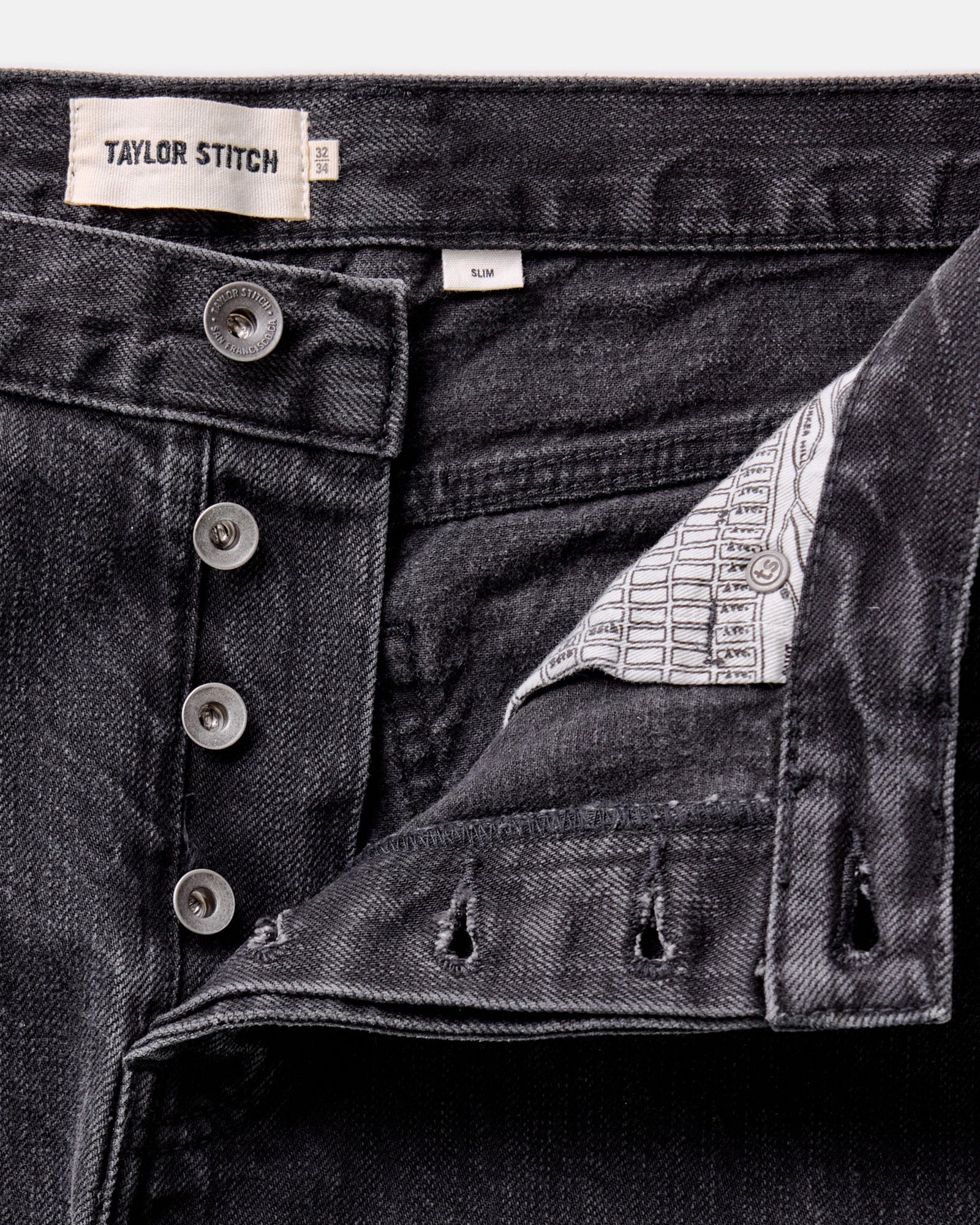 The Slim Jean in Washed Black Organic Slub Selvedge - Image 6