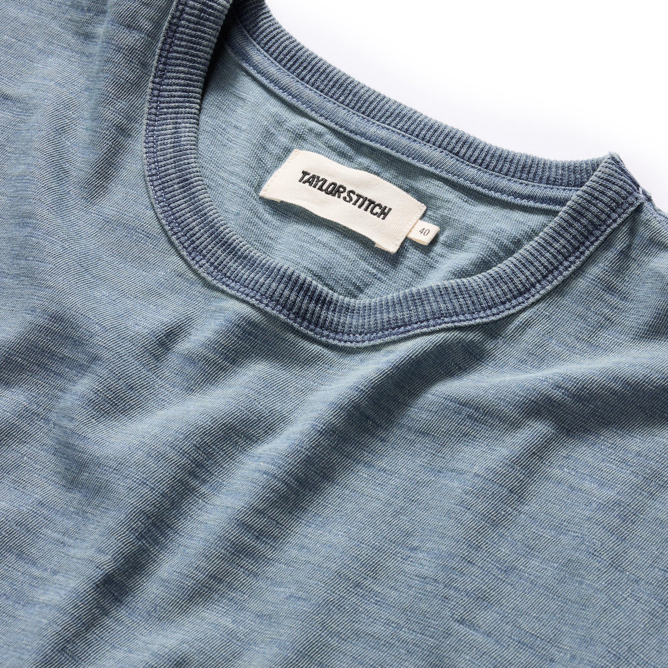 The Slub Tee in Washed Indigo - Image 5