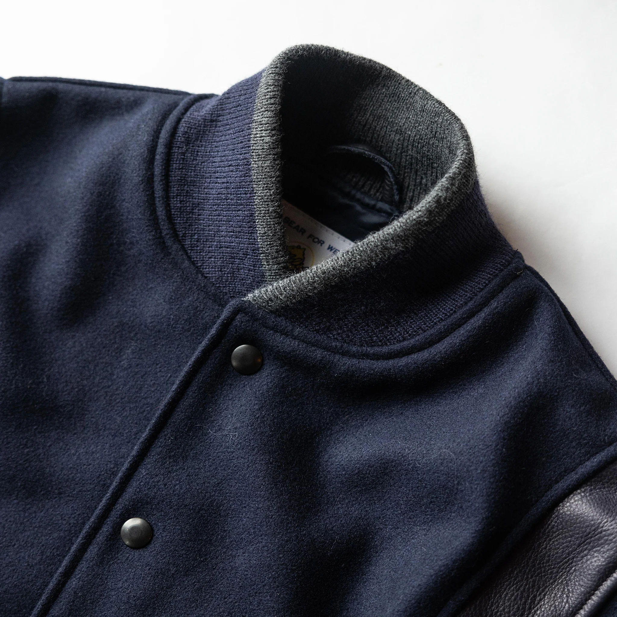 The Golden Bear Snap Bomber in Midnight Wool - Image 7