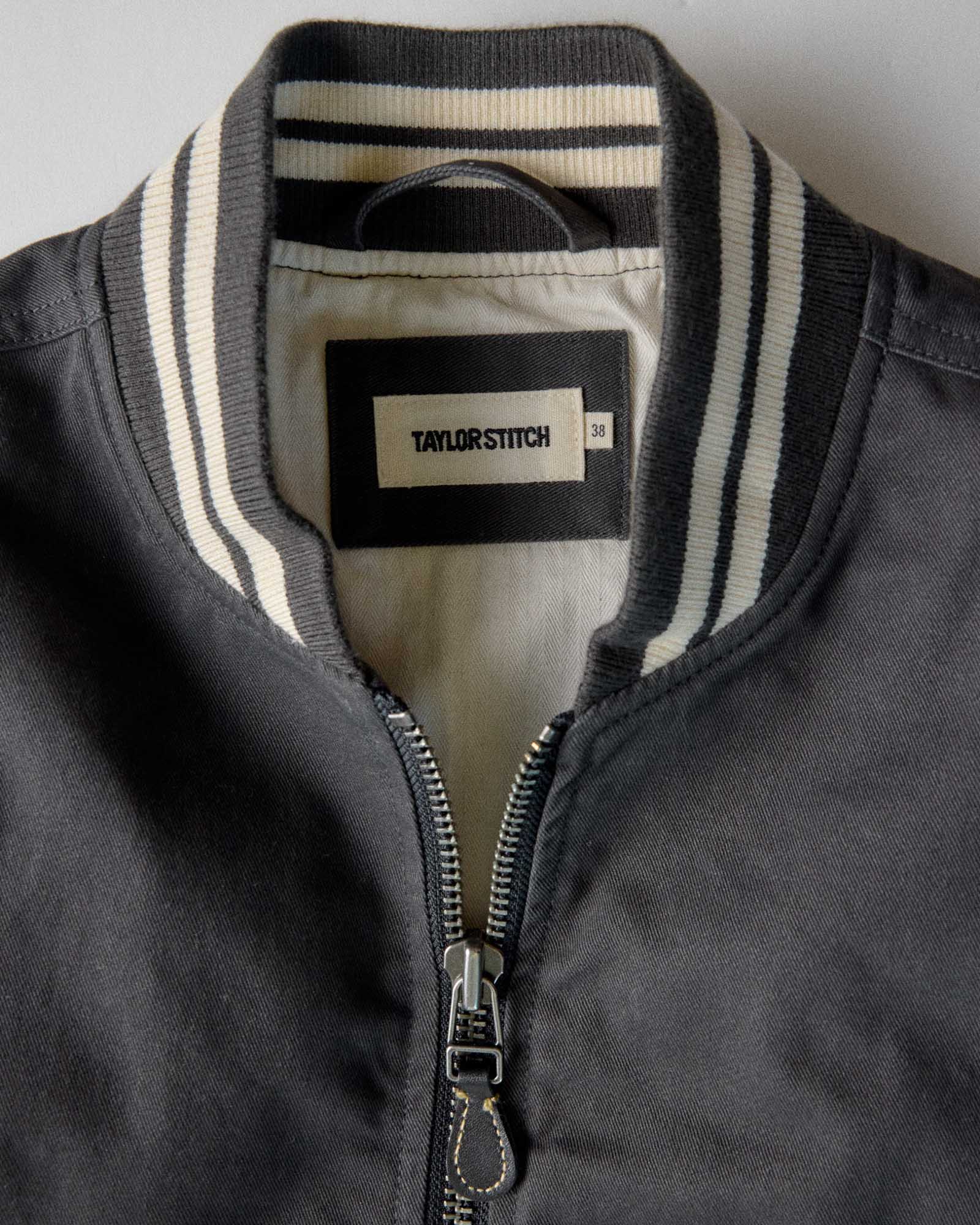 The Speedway Bomber in Organic Faded Black Twill - Image 7