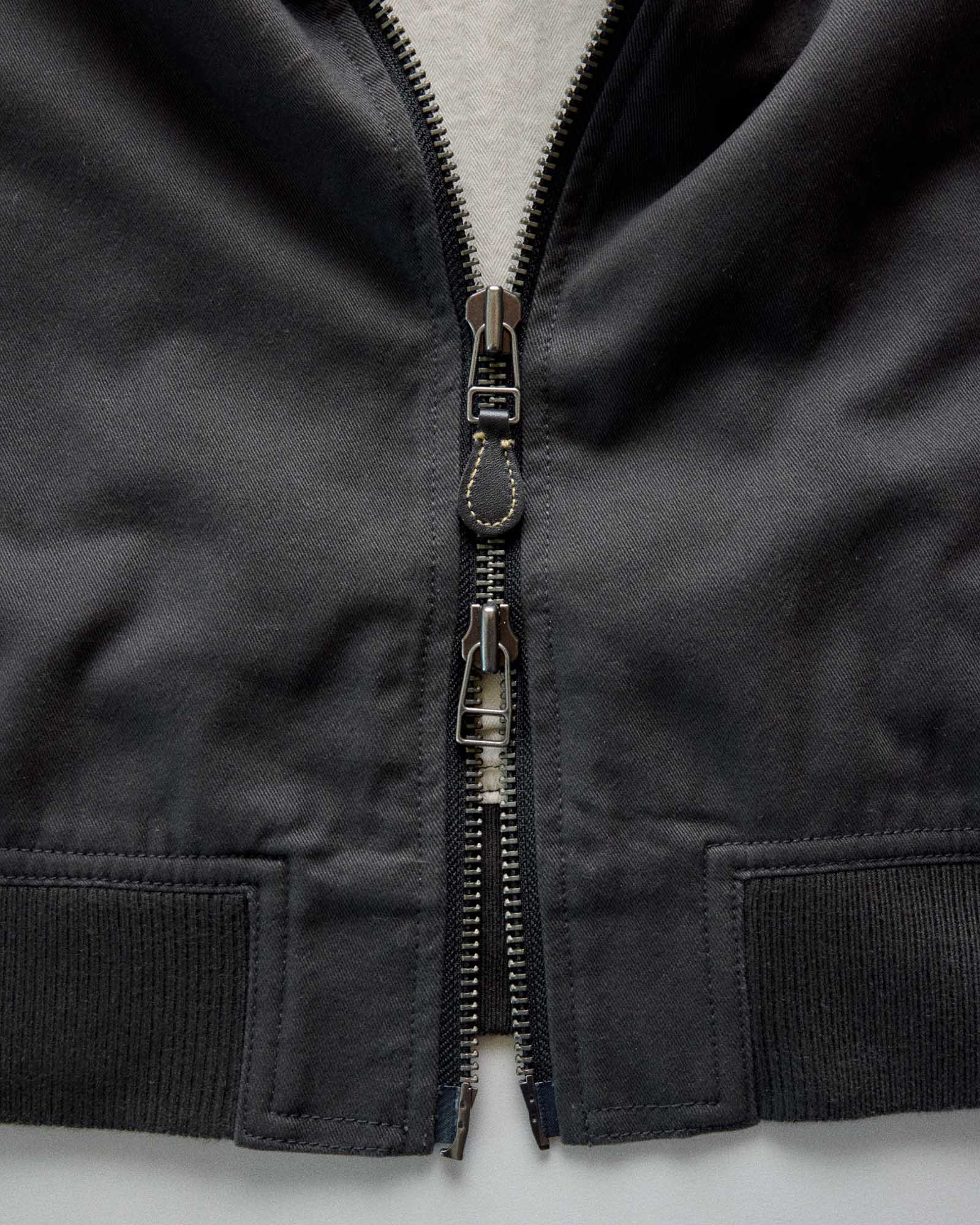 The Speedway Bomber in Organic Faded Black Twill - Image 8