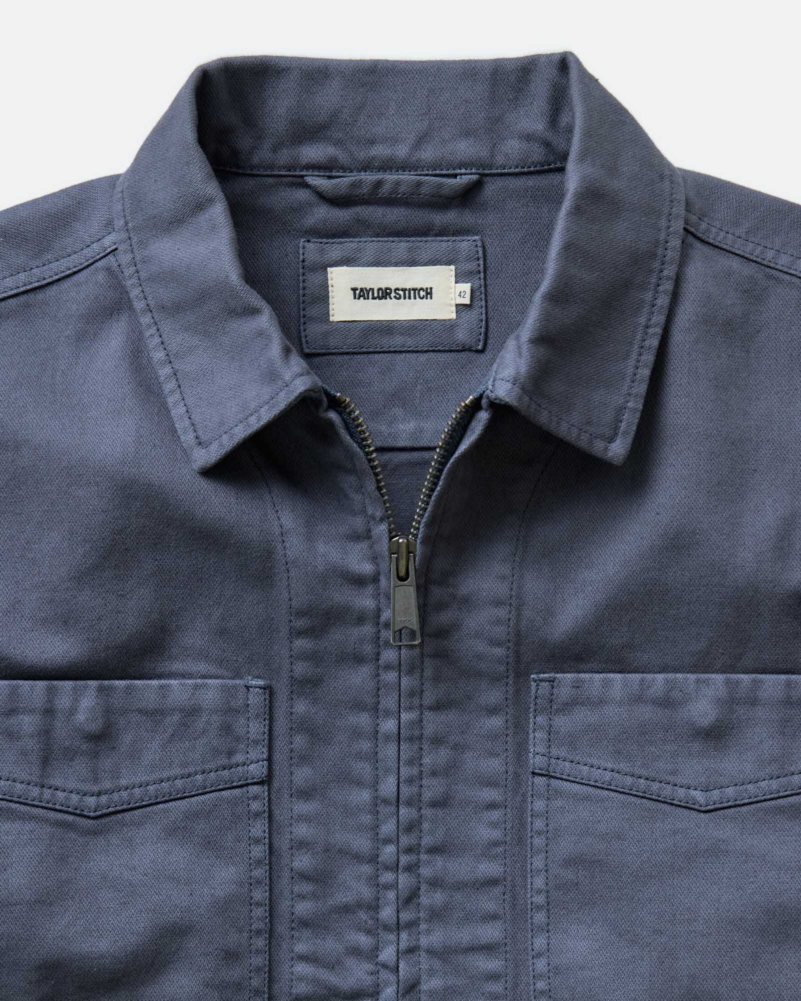 The Station Jacket in Petrol Blue Broken Twill - Image 5