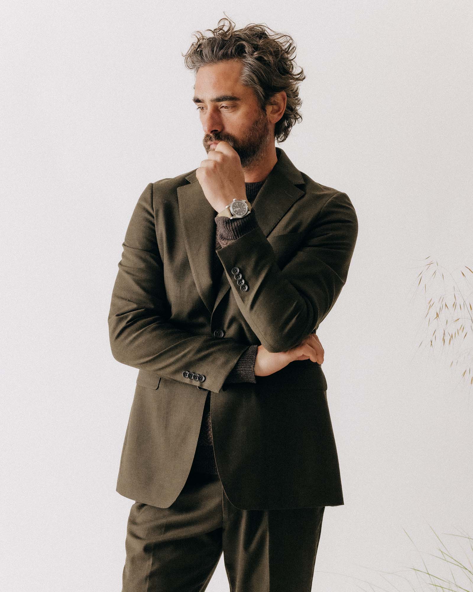 The Stevens Sportcoat in Black Olive Wool Flannel - Image 3