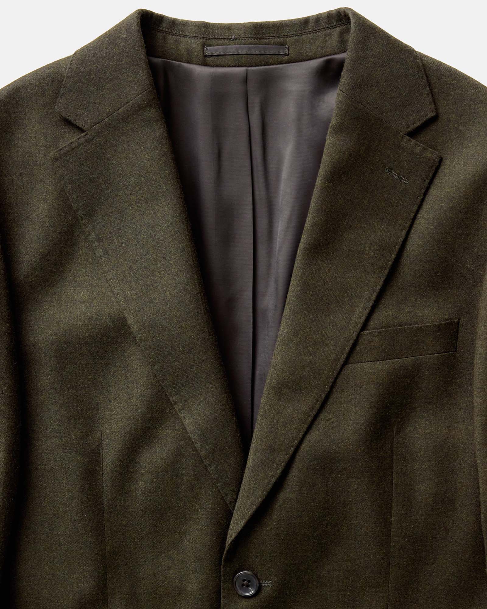 The Stevens Sportcoat in Black Olive Wool Flannel - Image 4