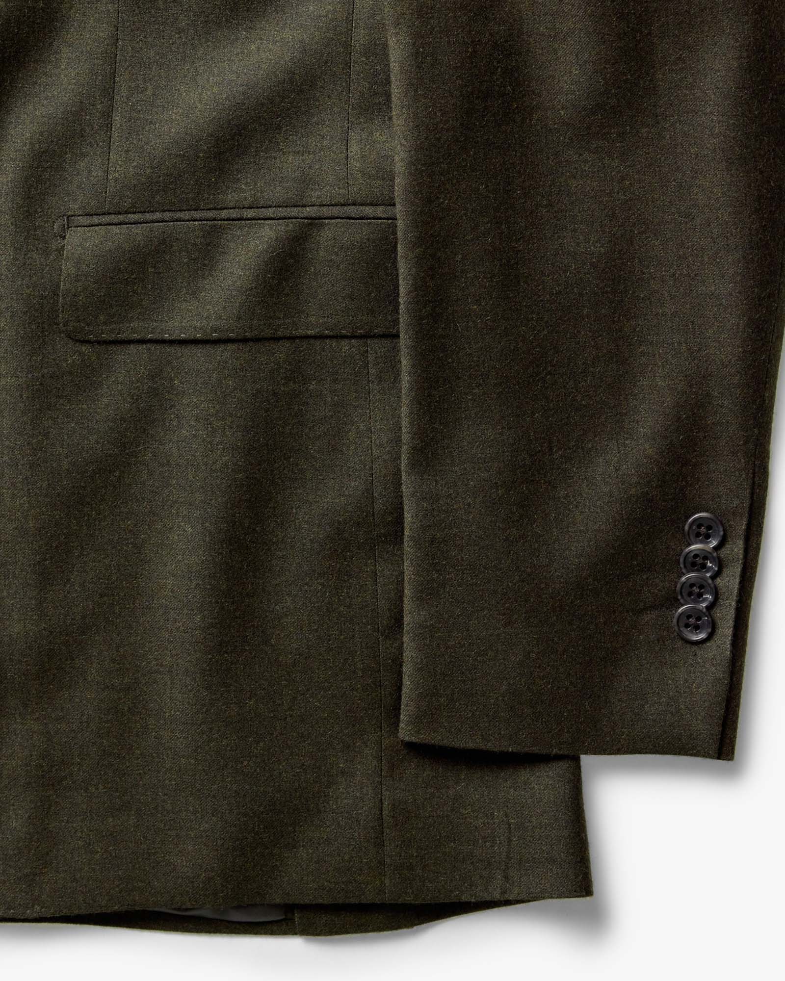 The Stevens Sportcoat in Black Olive Wool Flannel - Image 5