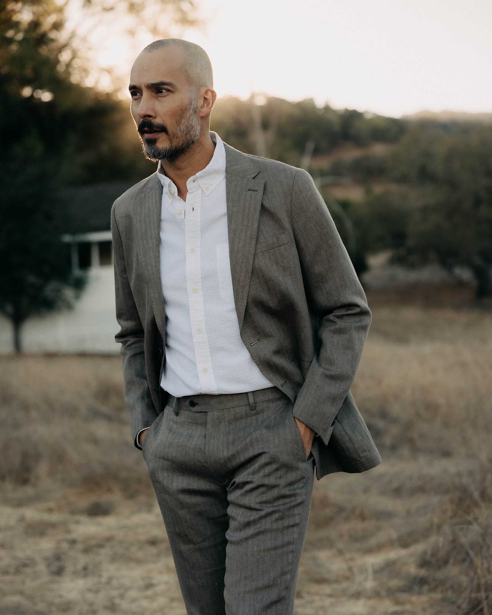 The Stevens Sportcoat in Coffee Linen Herringbone - Image 2