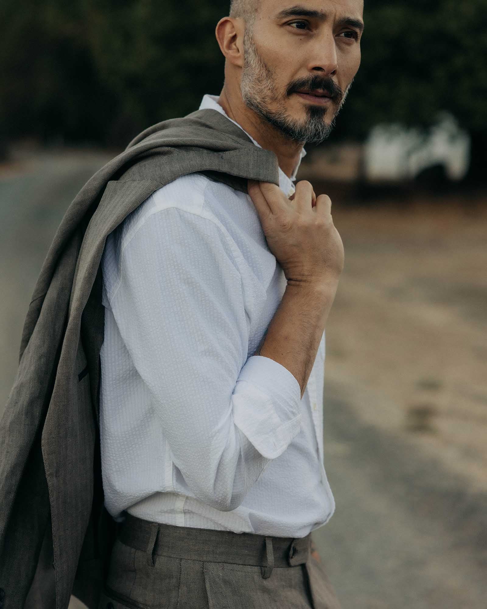 The Stevens Sportcoat in Coffee Linen Herringbone - Image 4