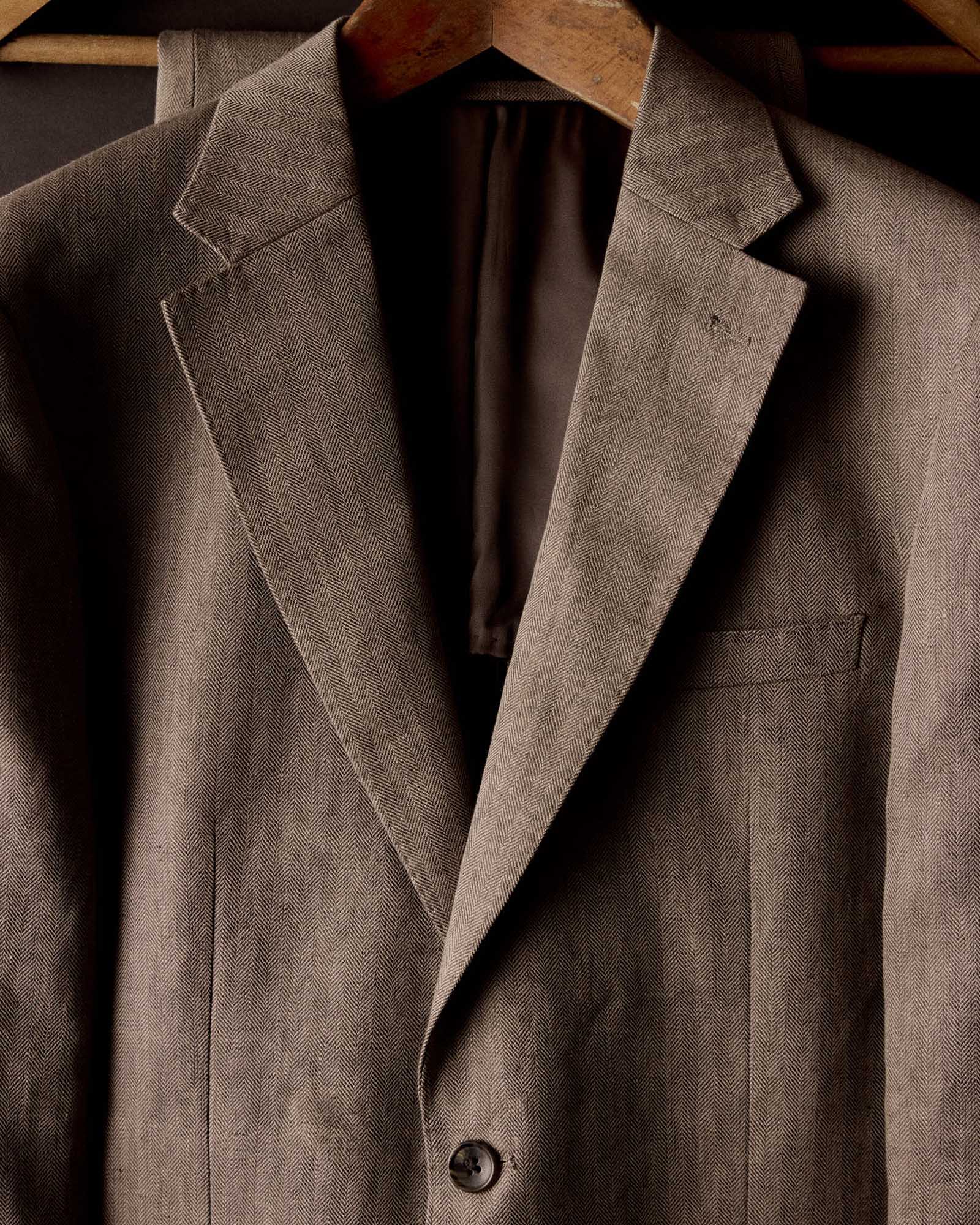 The Stevens Sportcoat in Coffee Linen Herringbone - Image 5