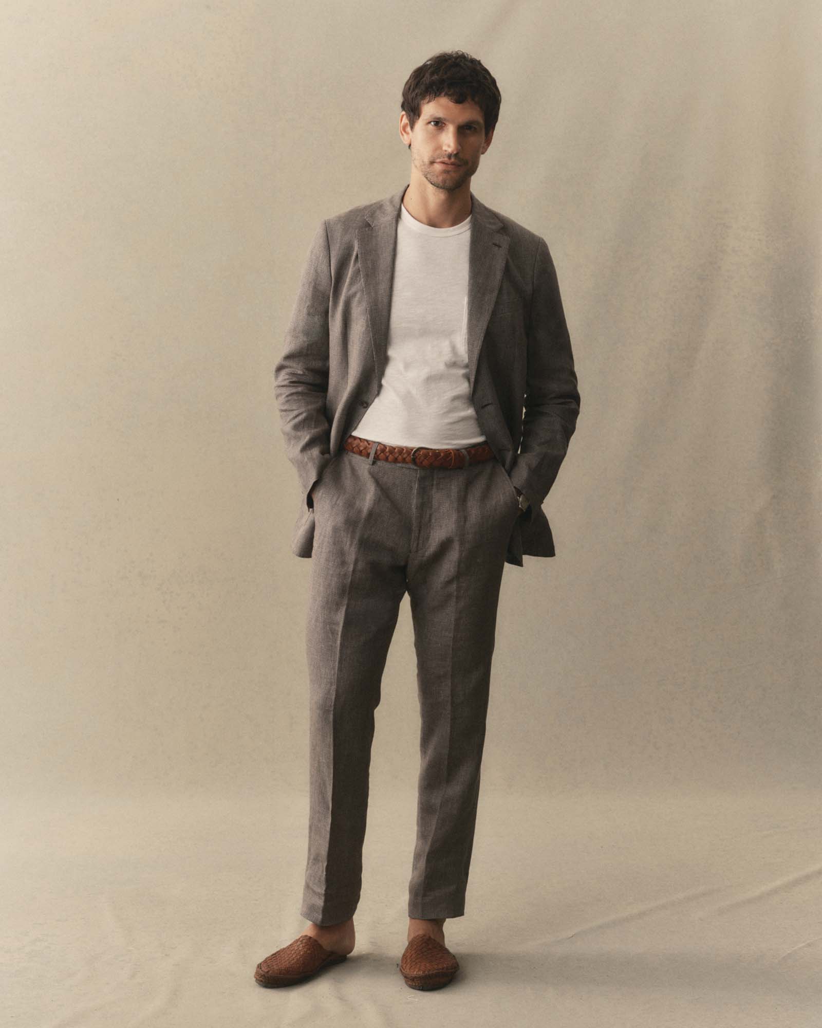 The Stevens Trouser in Morel Micro Check - Image 3