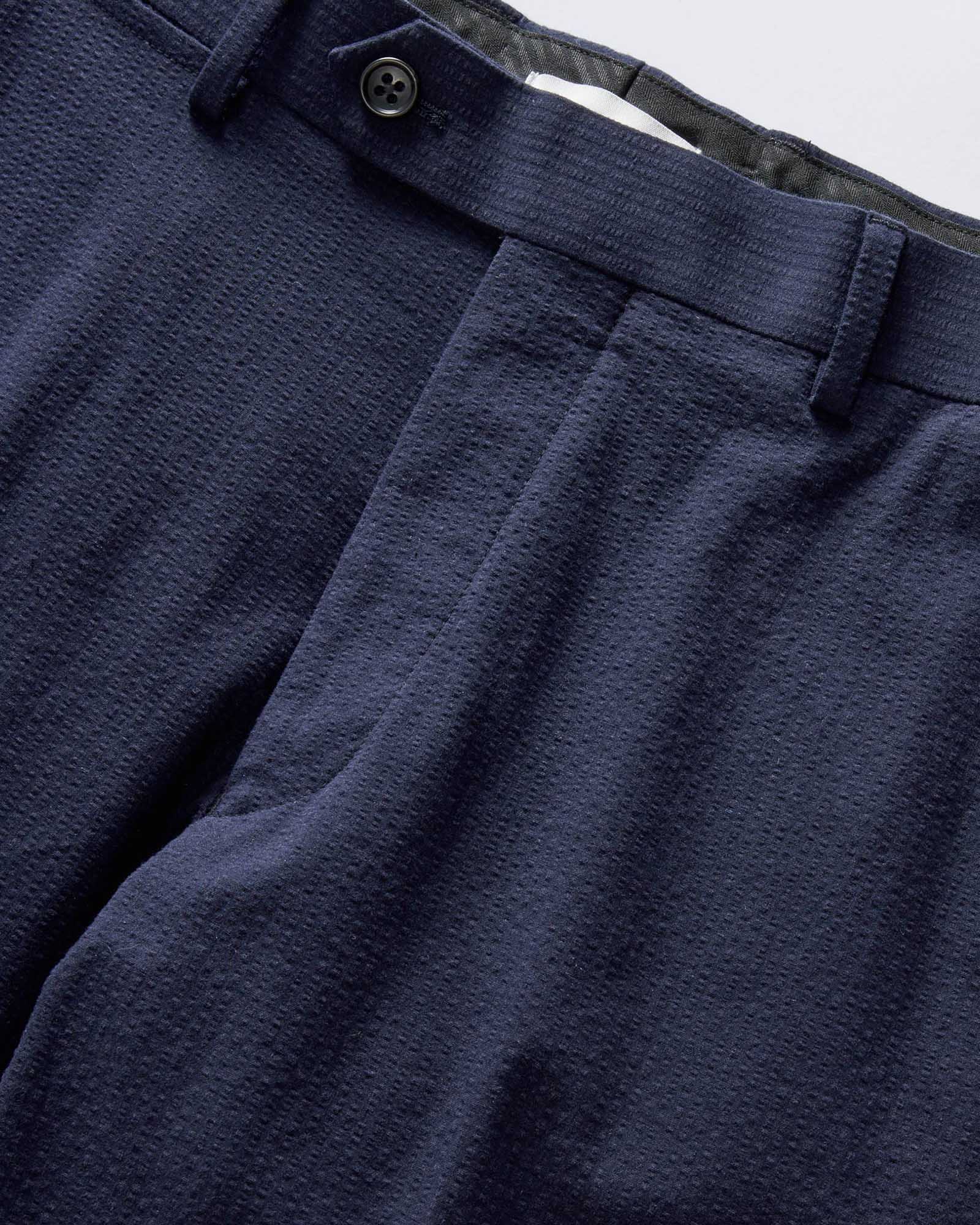 The Stevens Trouser in Navy Linen Seersucker - Image 6
