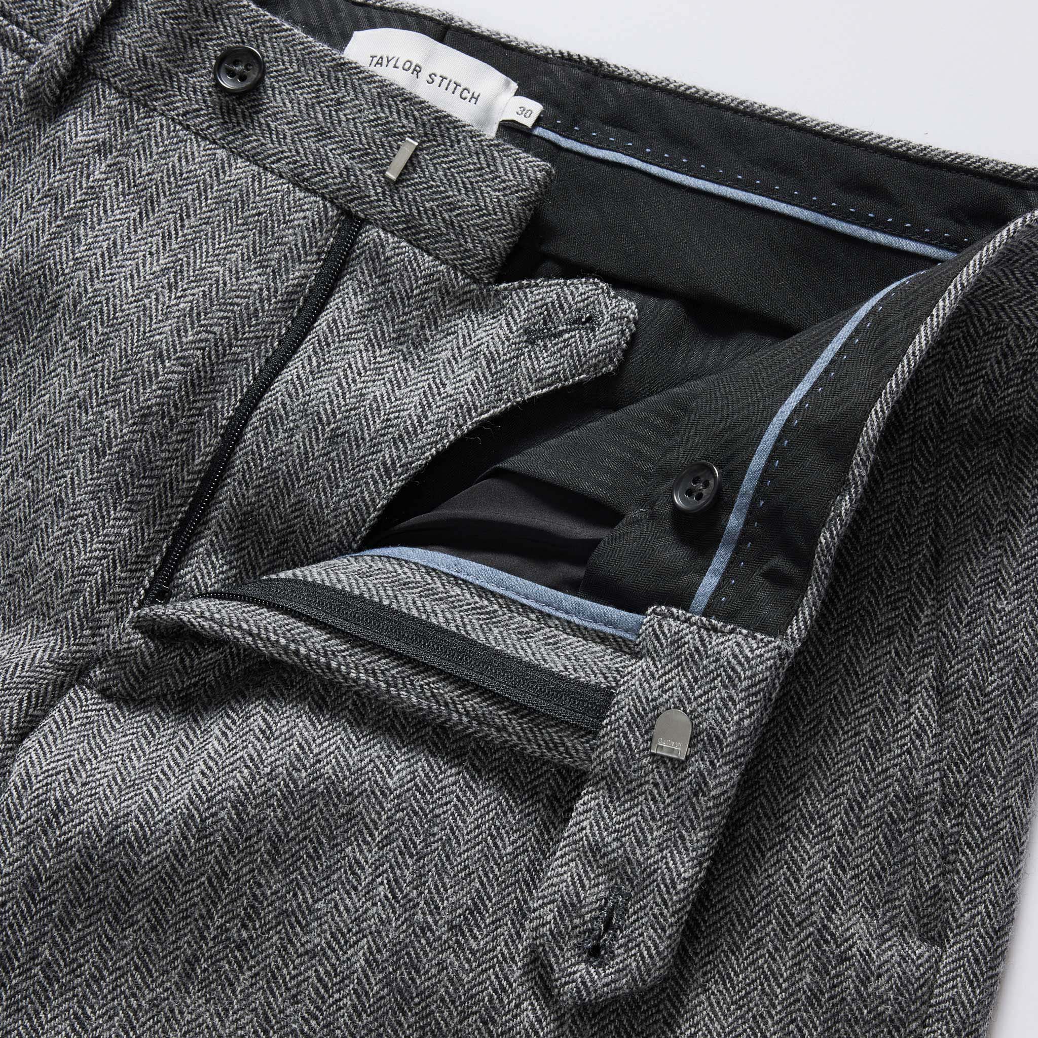 The Stevens Trouser in Slate Herringbone Wool - Image 6
