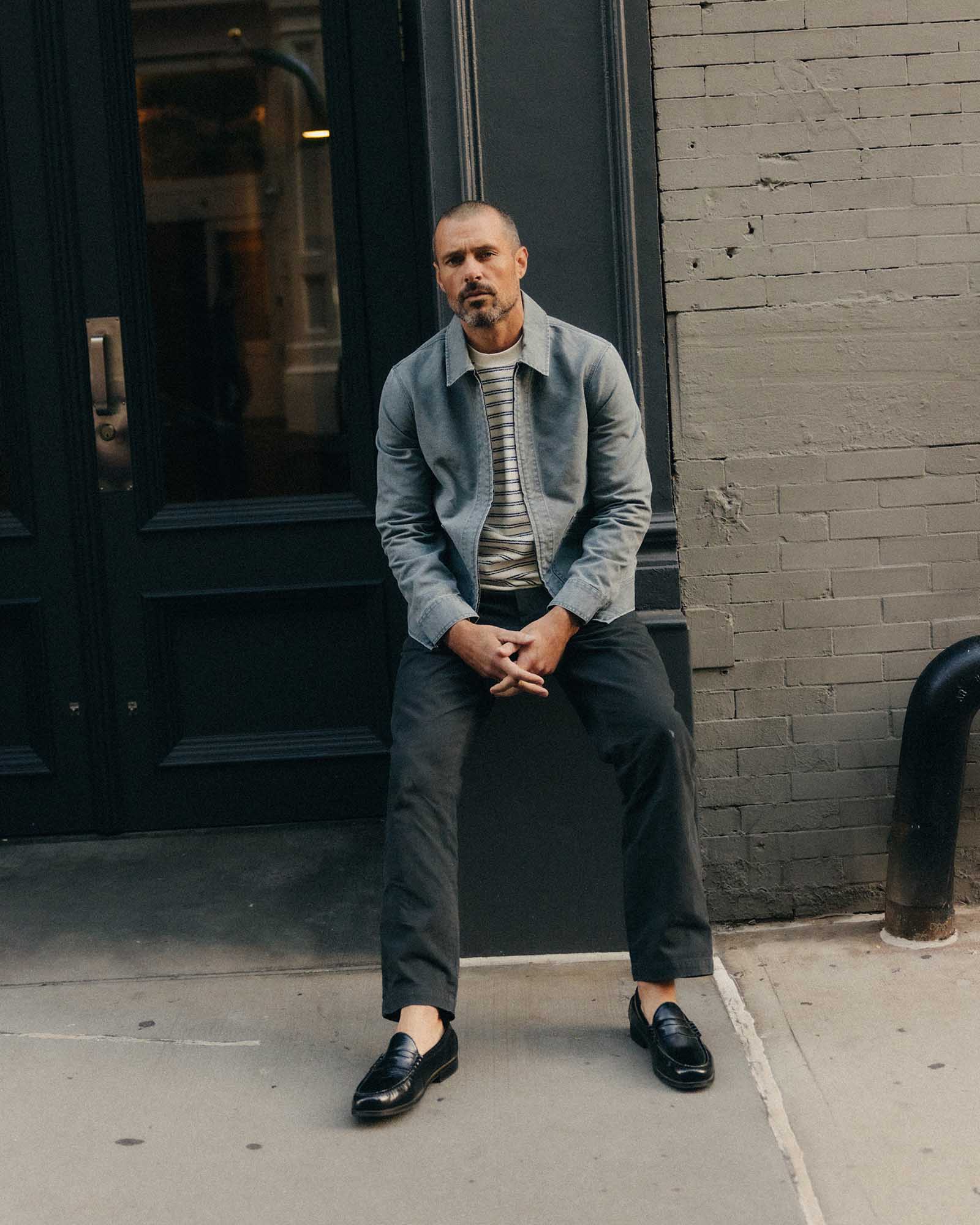 The Straight Foundation Pant in Organic Faded Black - Image 4