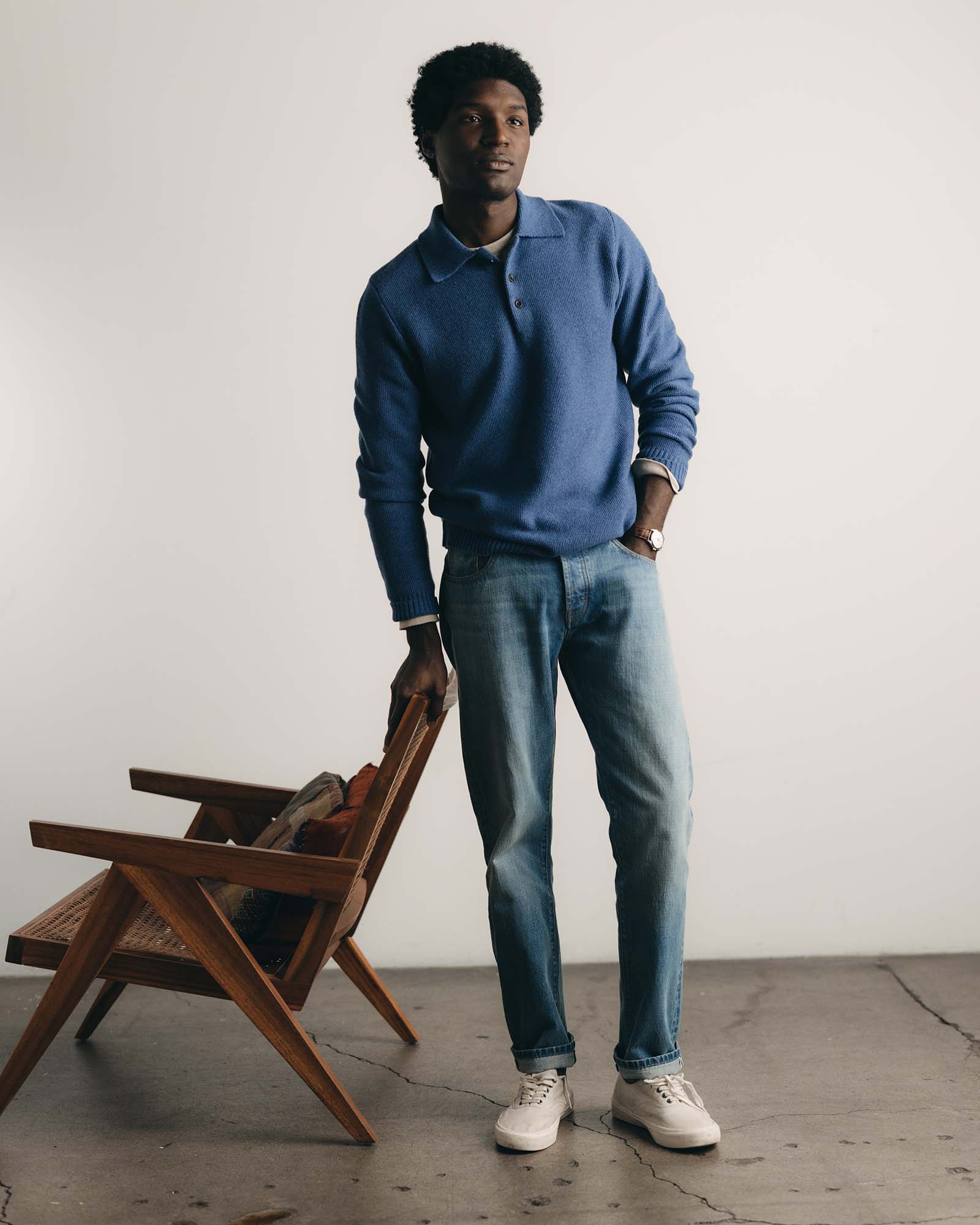 The Straight Jean in Light Wash Organic Selvedge - Image 3