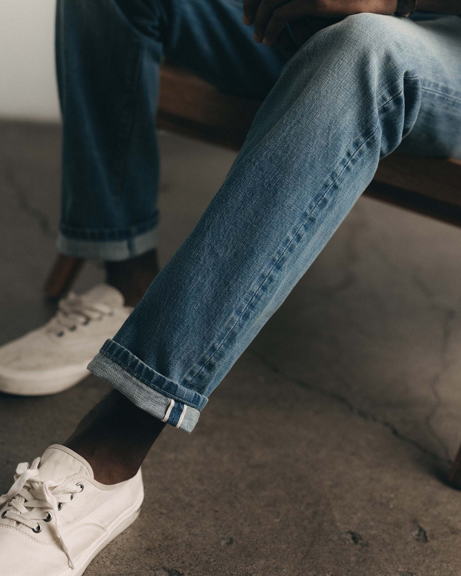The Straight Jean in Light Wash Organic Selvedge - Image 4