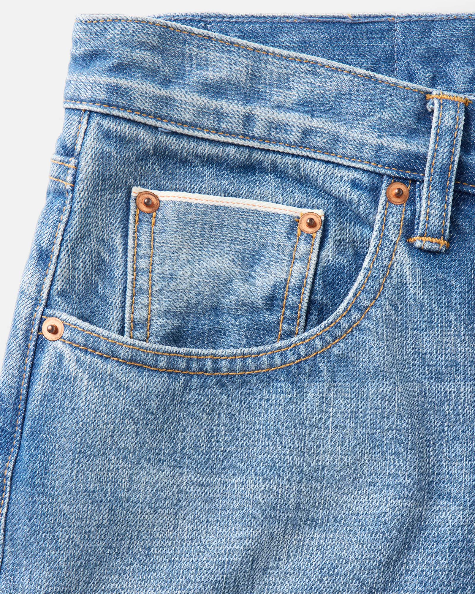 The Straight Jean in Light Wash Organic Selvedge - Image 6