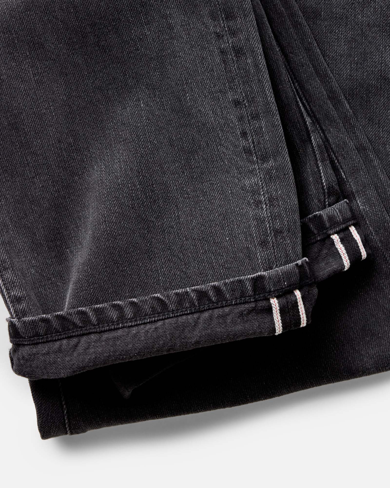The Straight Jean in Washed Black Organic Slub Selvedge - Image 5