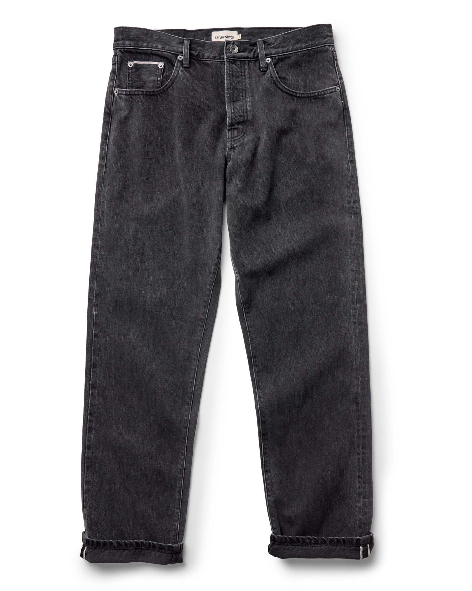 The Straight Jean in Washed Black Organic Slub Selvedge - Image 7