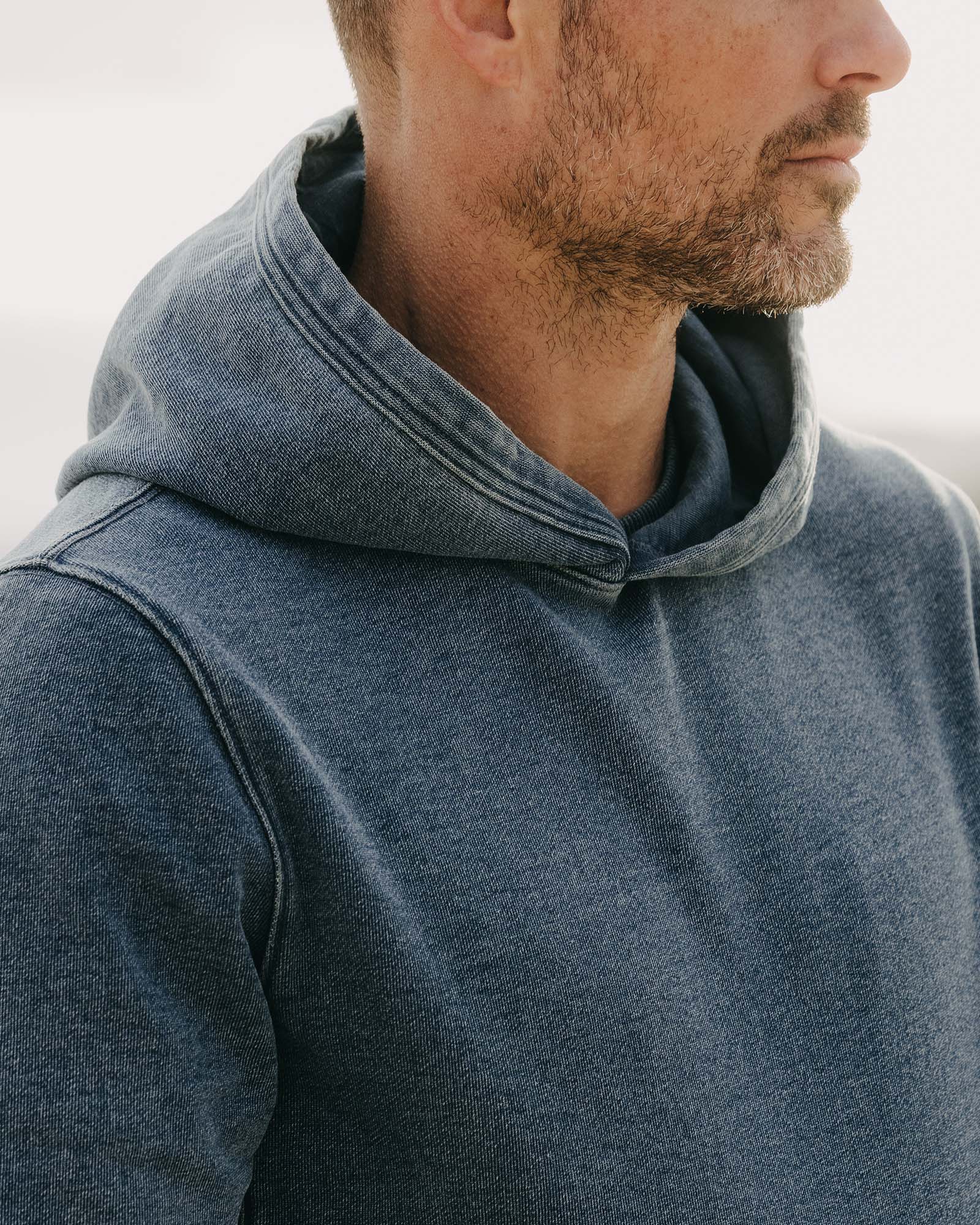 The Sunset Hoodie in Washed Indigo Terry - Image 4