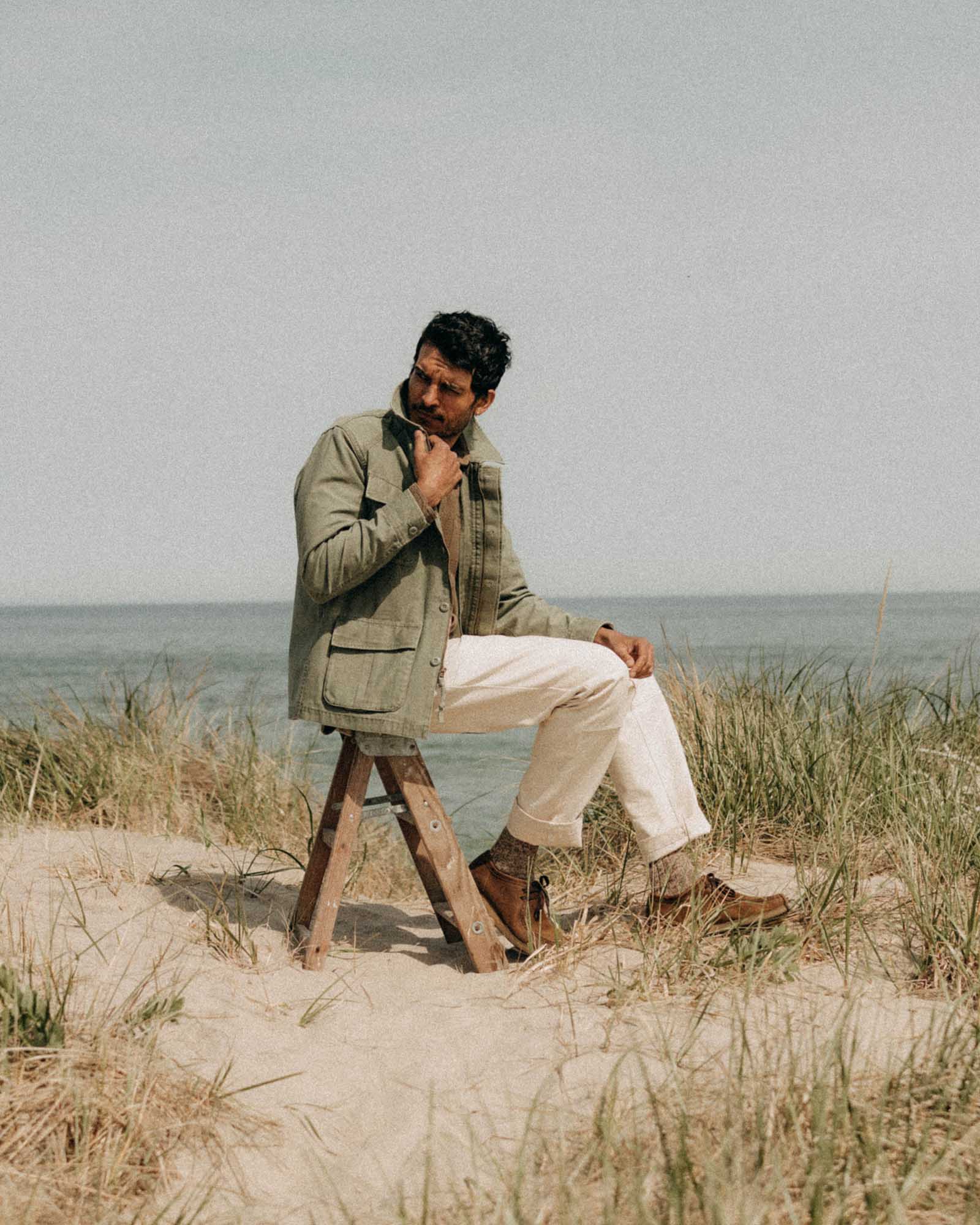 The Surplus Jacket in Field Olive Reverse Sateen - Image 3