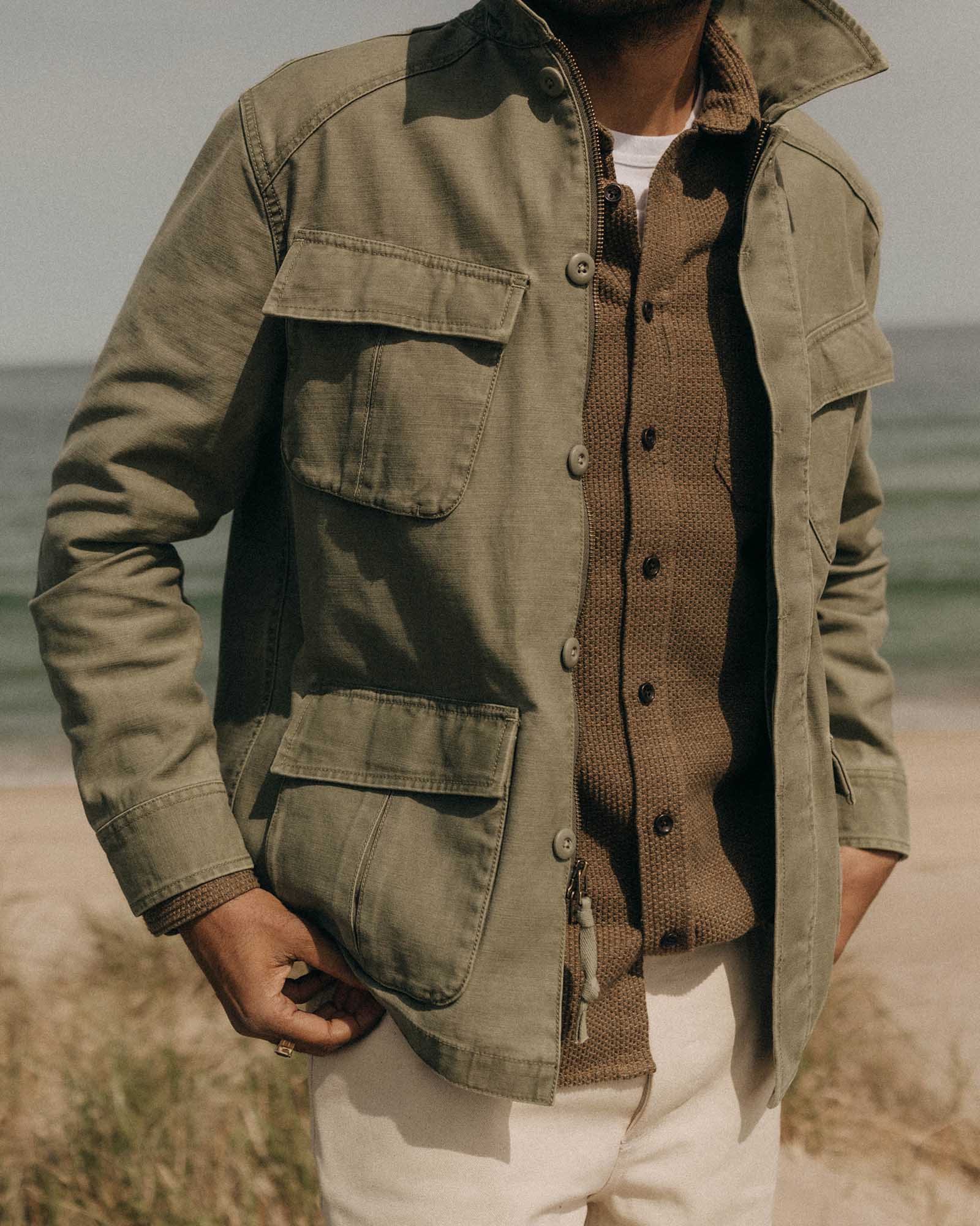 The Surplus Jacket in Field Olive Reverse Sateen - Image 4