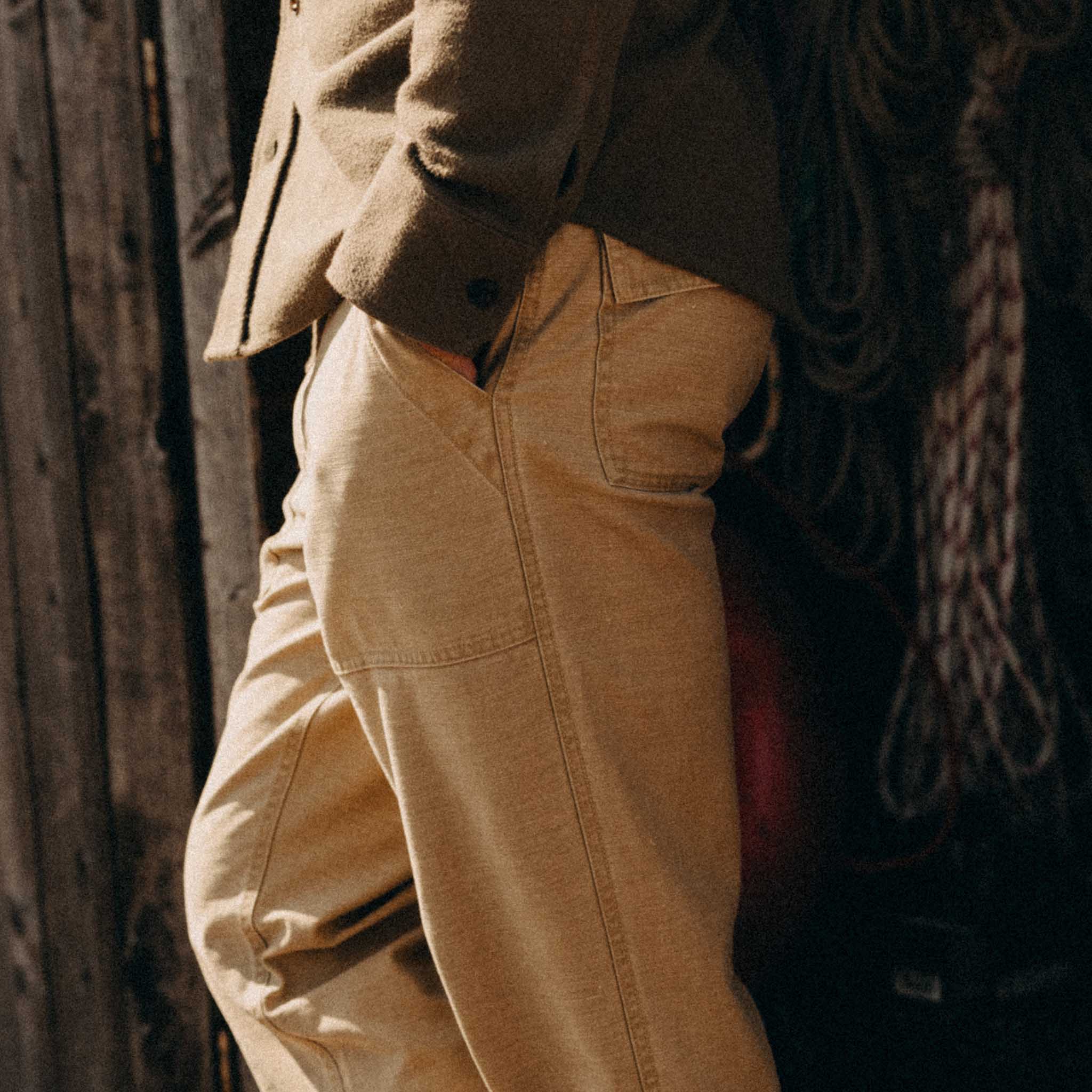 The Surplus Pant in Khaki Reverse Sateen - Image 4