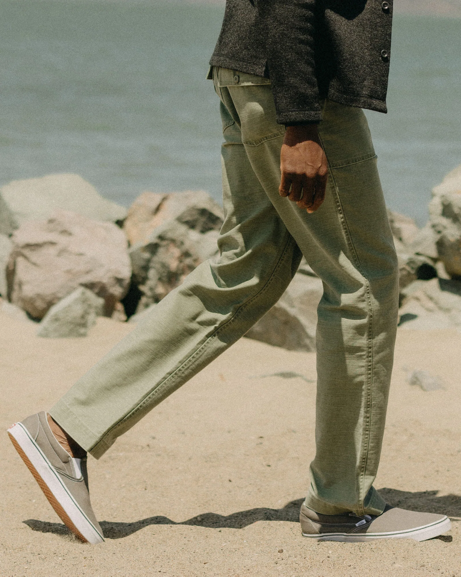 The Surplus Pant in Field Olive Reverse Sateen - Image 3