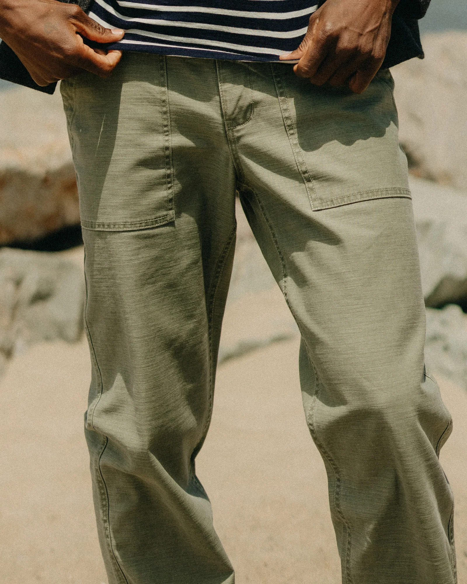 The Surplus Pant in Field Olive Reverse Sateen - Image 4