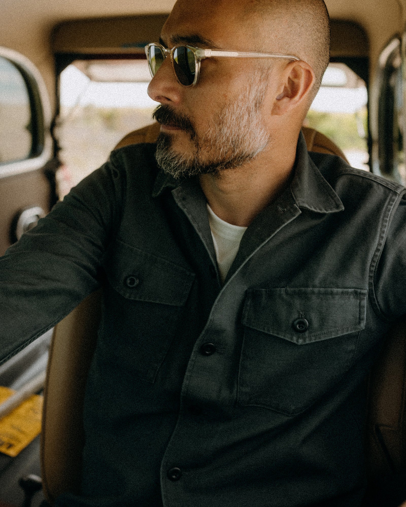 The Surplus Shirt in Faded Black Reverse Sateen - Image 4