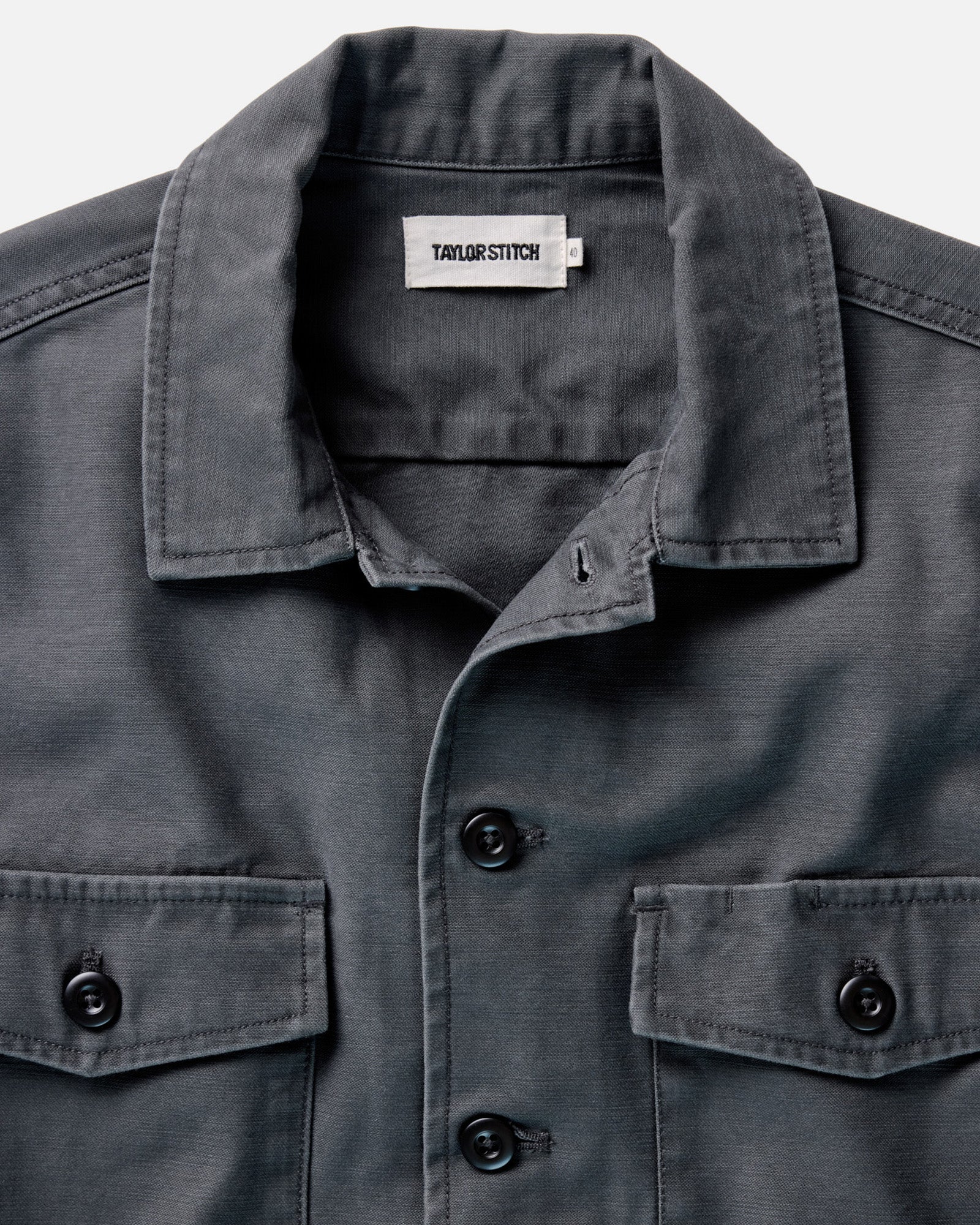 The Surplus Shirt in Faded Black Reverse Sateen - Image 6