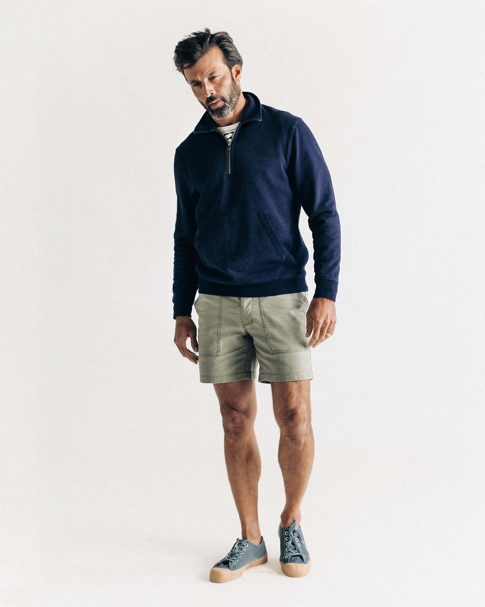 The Surplus Short in Field Olive Reverse Sateen - Image 3