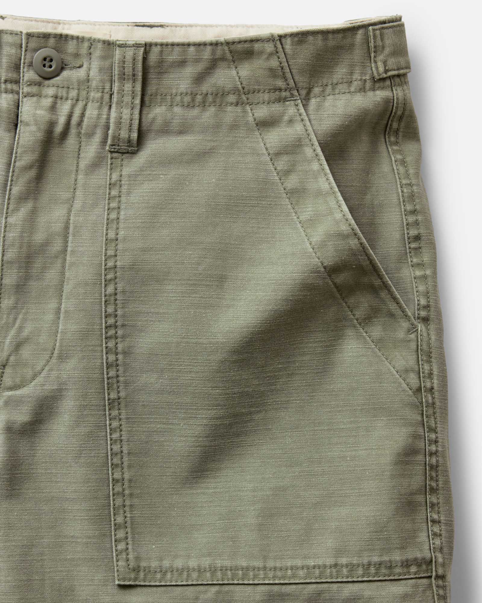 The Surplus Short in Field Olive Reverse Sateen - Image 4