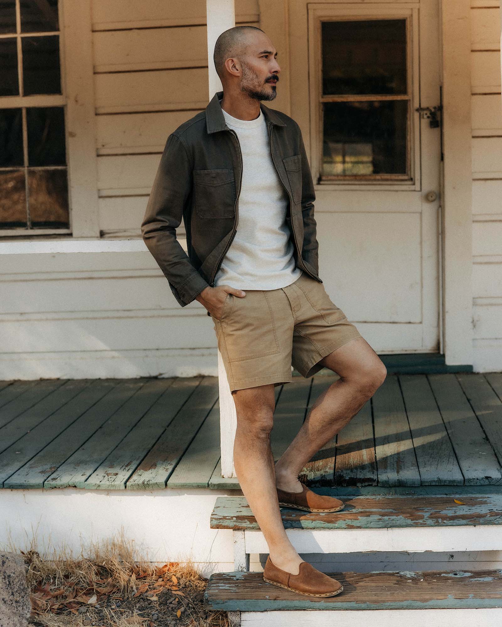 The Surplus Short in Khaki Reverse Sateen - Image 2