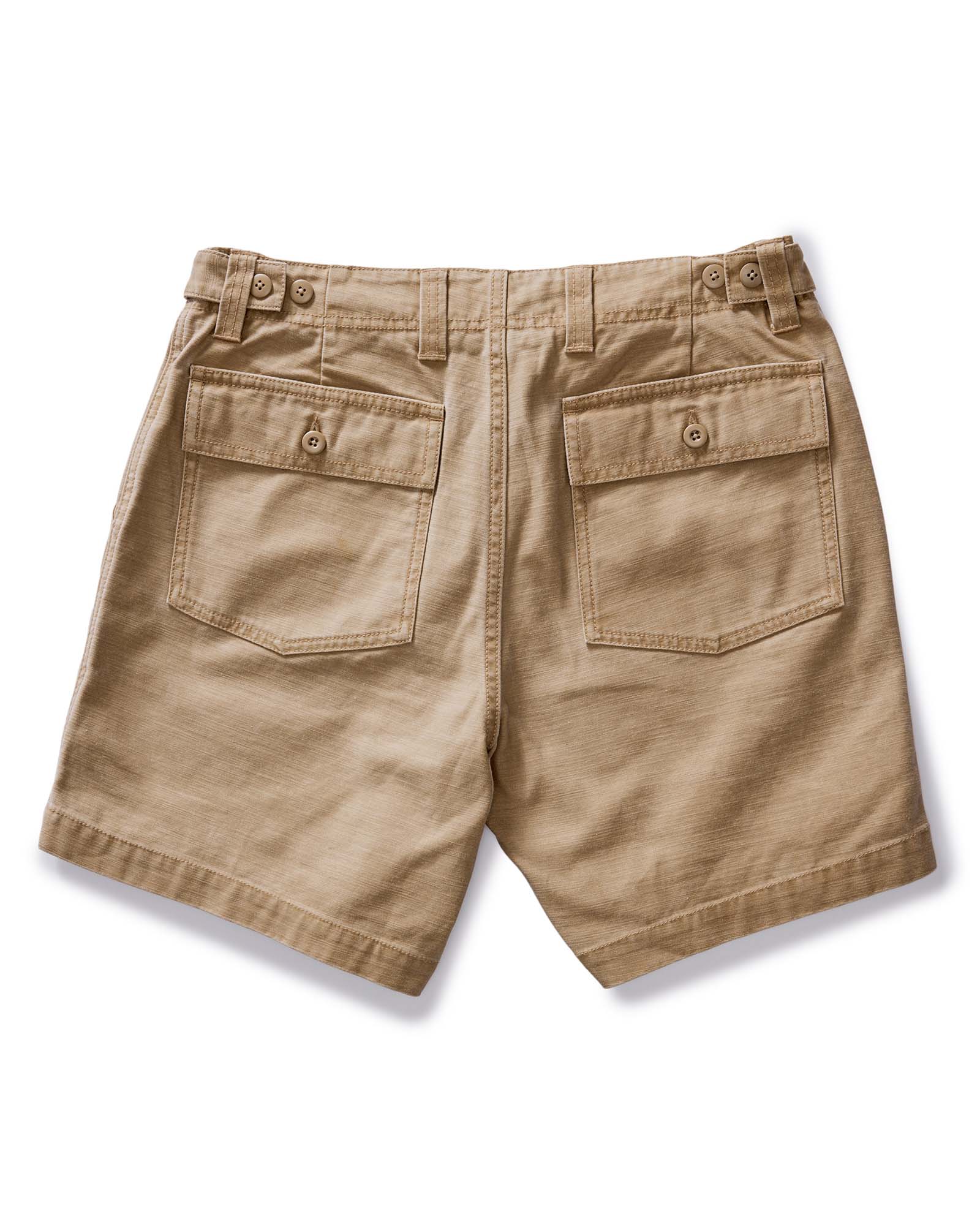 The Surplus Short in Khaki Reverse Sateen - Image 6