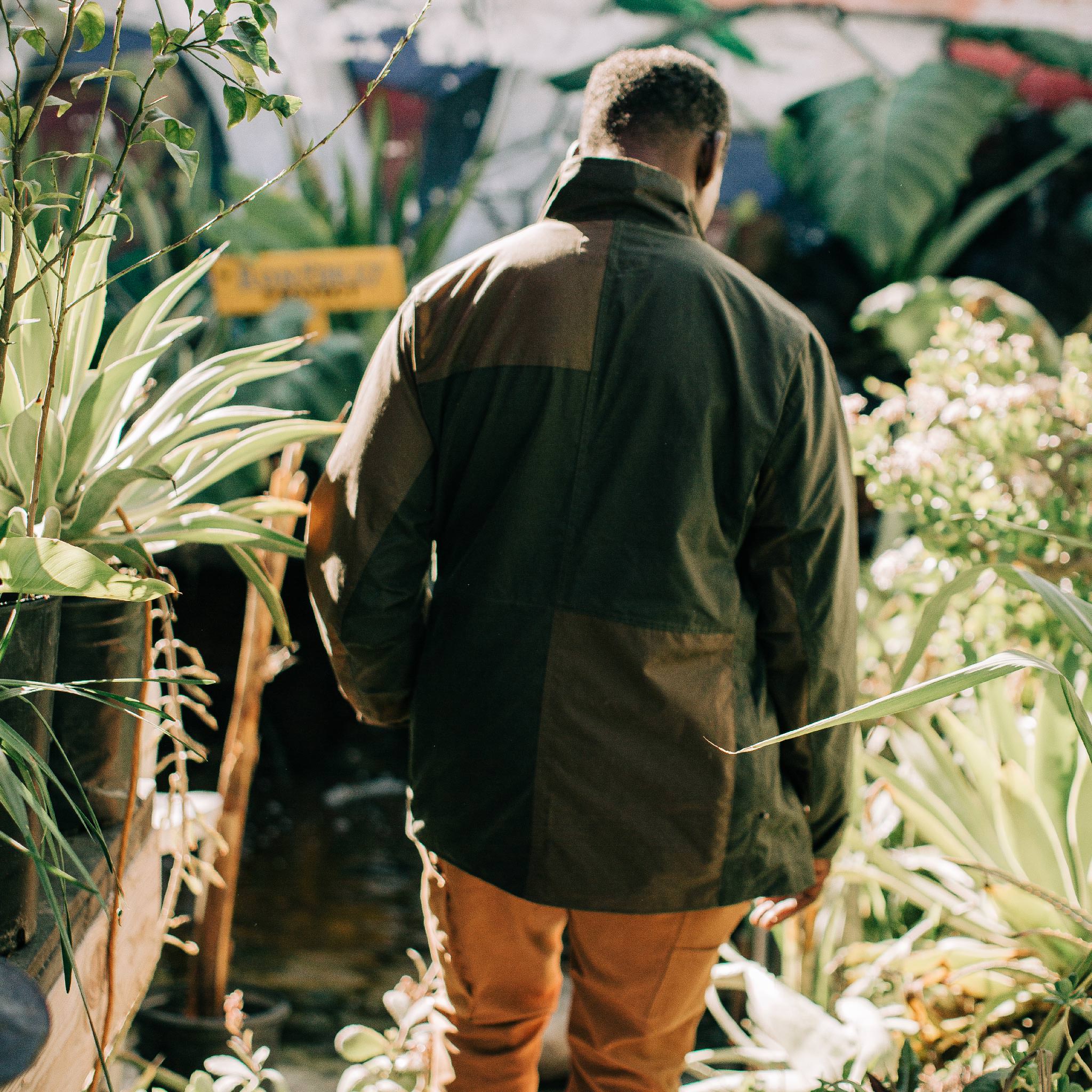 The Task Jacket in Waxed Khaki and Olive Patchwork - Image 5