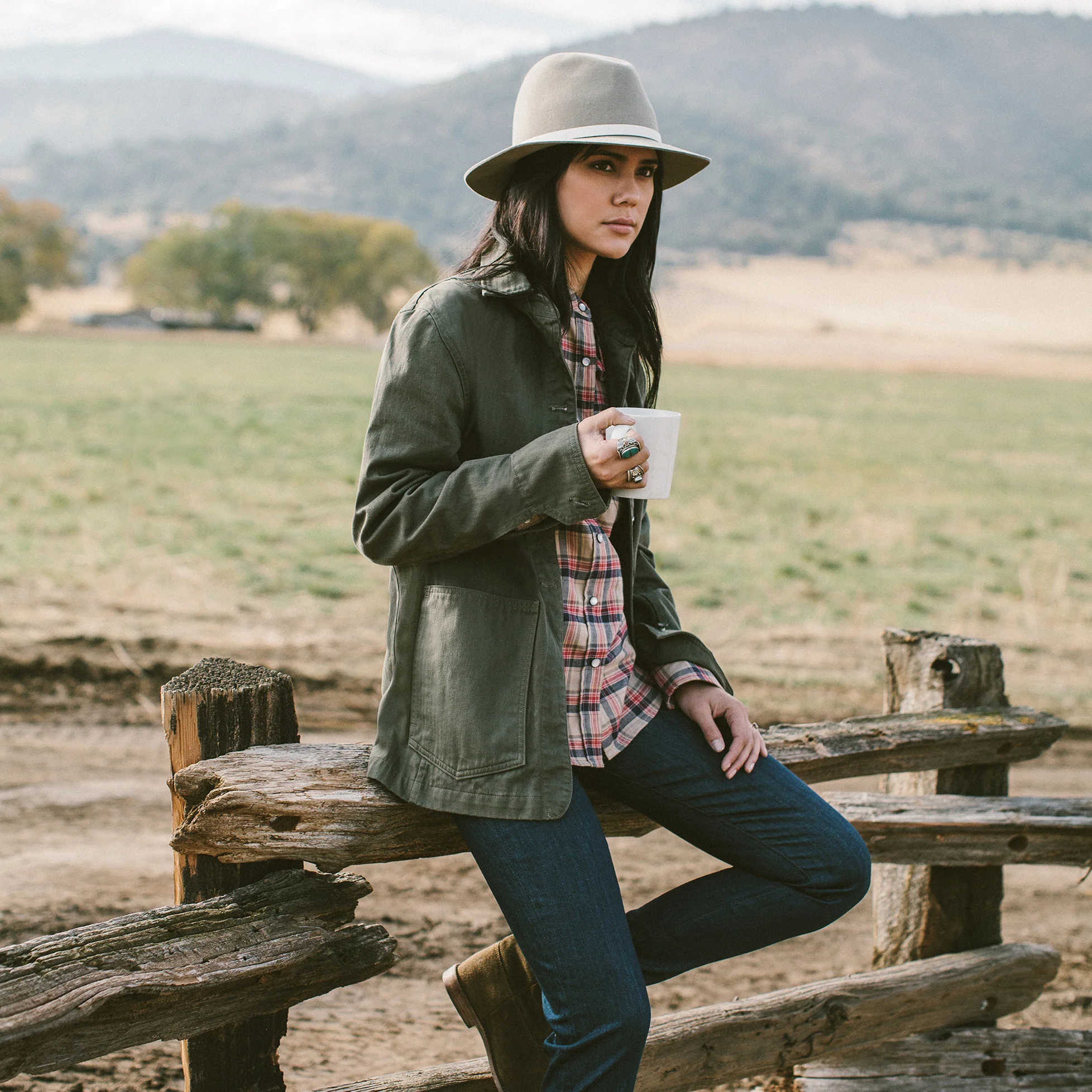 The Agnes Jacket in Olive Herringbone - Image 2