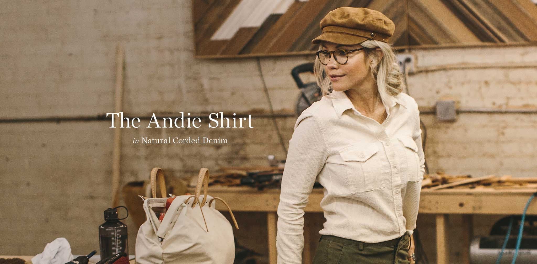 The Andie Shirt in Natural Corded Denim - Image 8