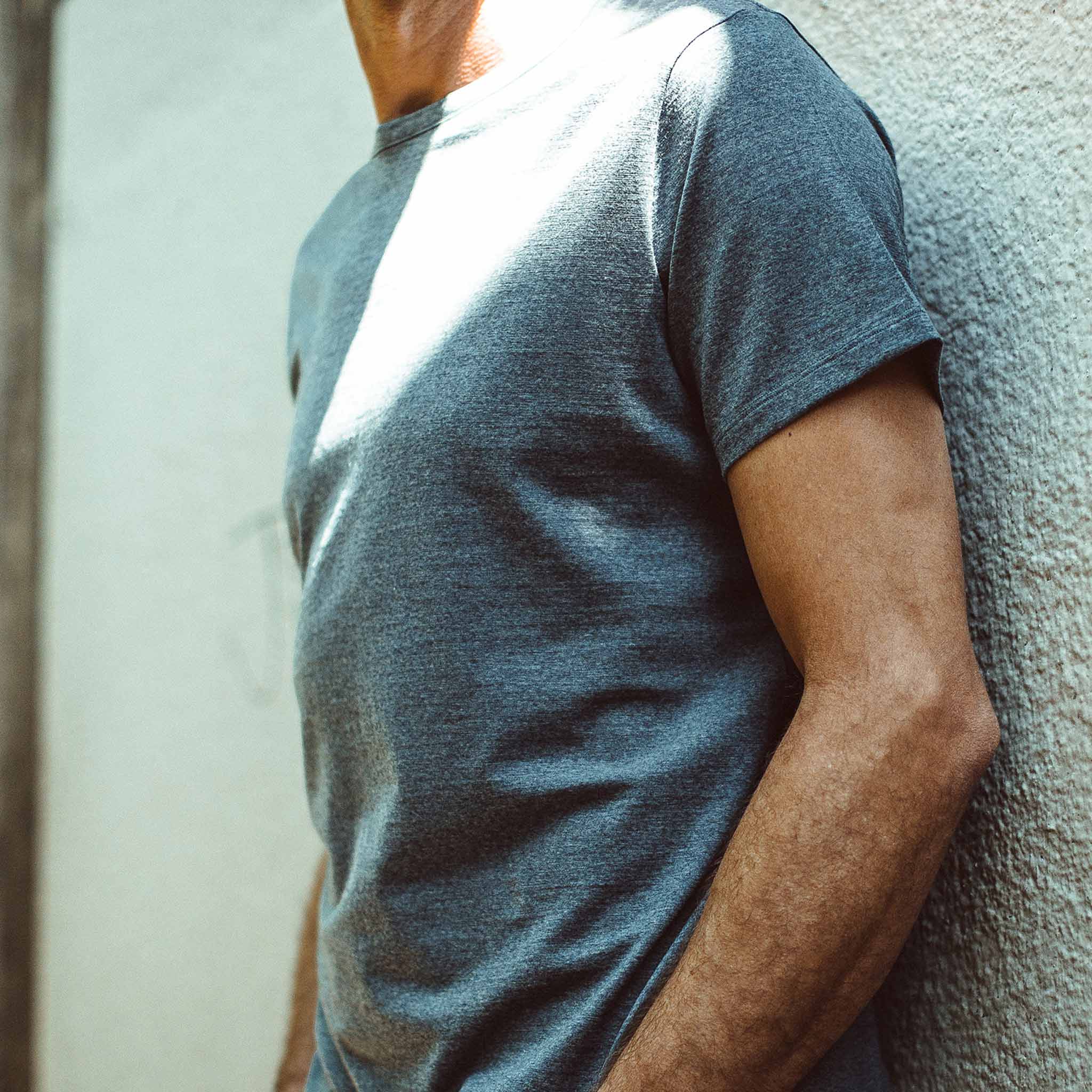 The Antoni Tee in Heather Blue - Image 2