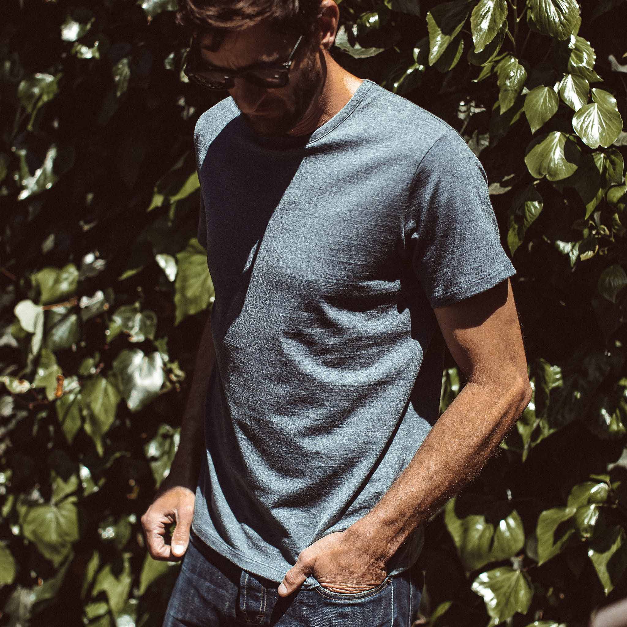 The Antoni Tee in Heather Blue - Image 4