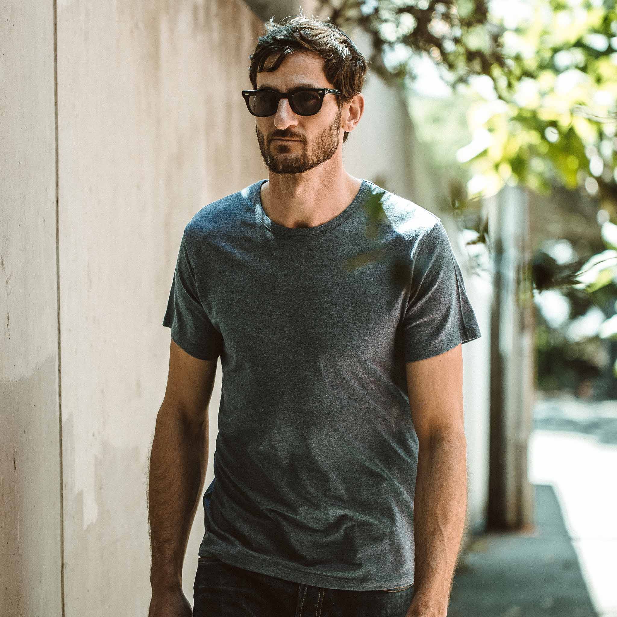The Antoni Tee in Heather Blue - Image 5