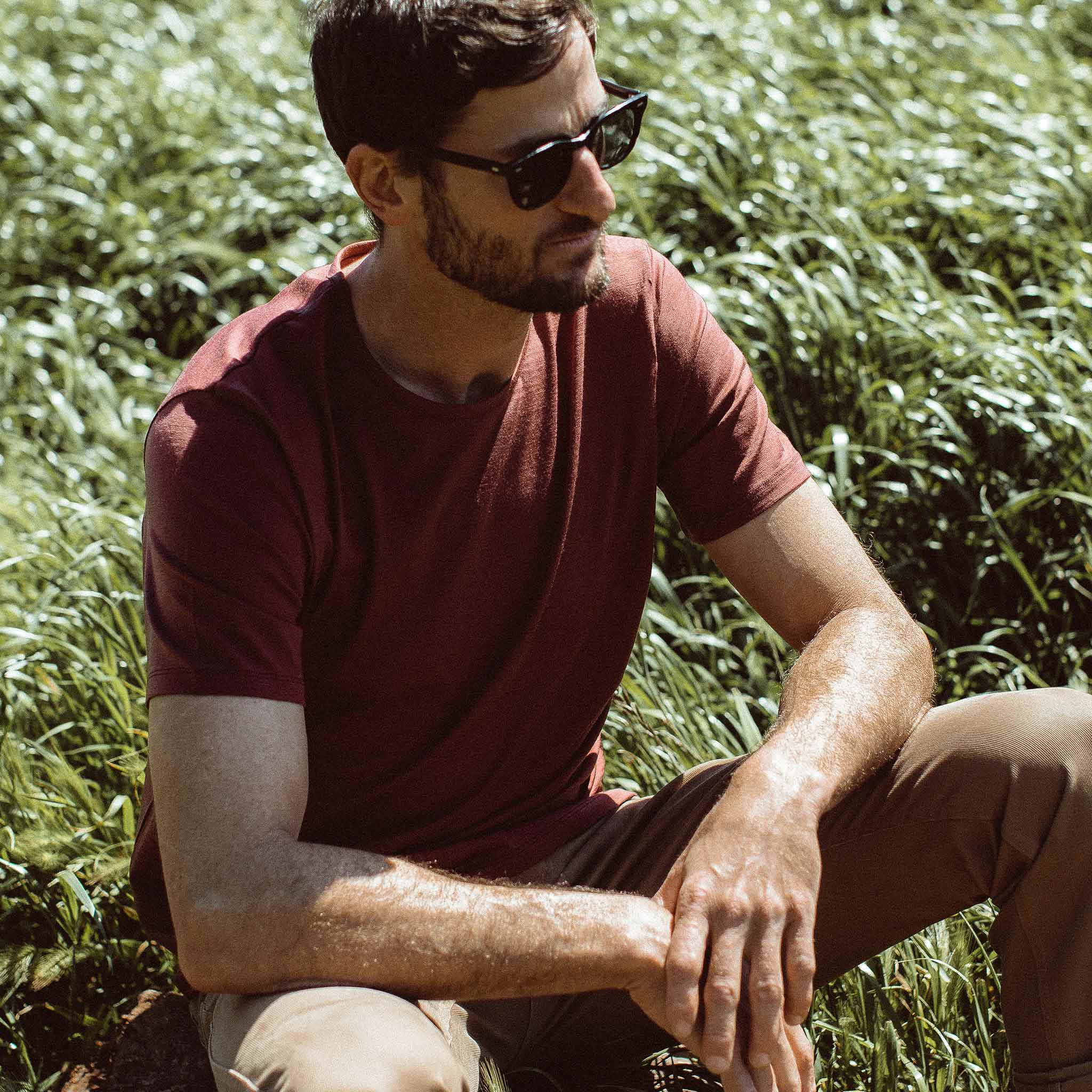 The Antoni Tee in Heather Brick - Image 3