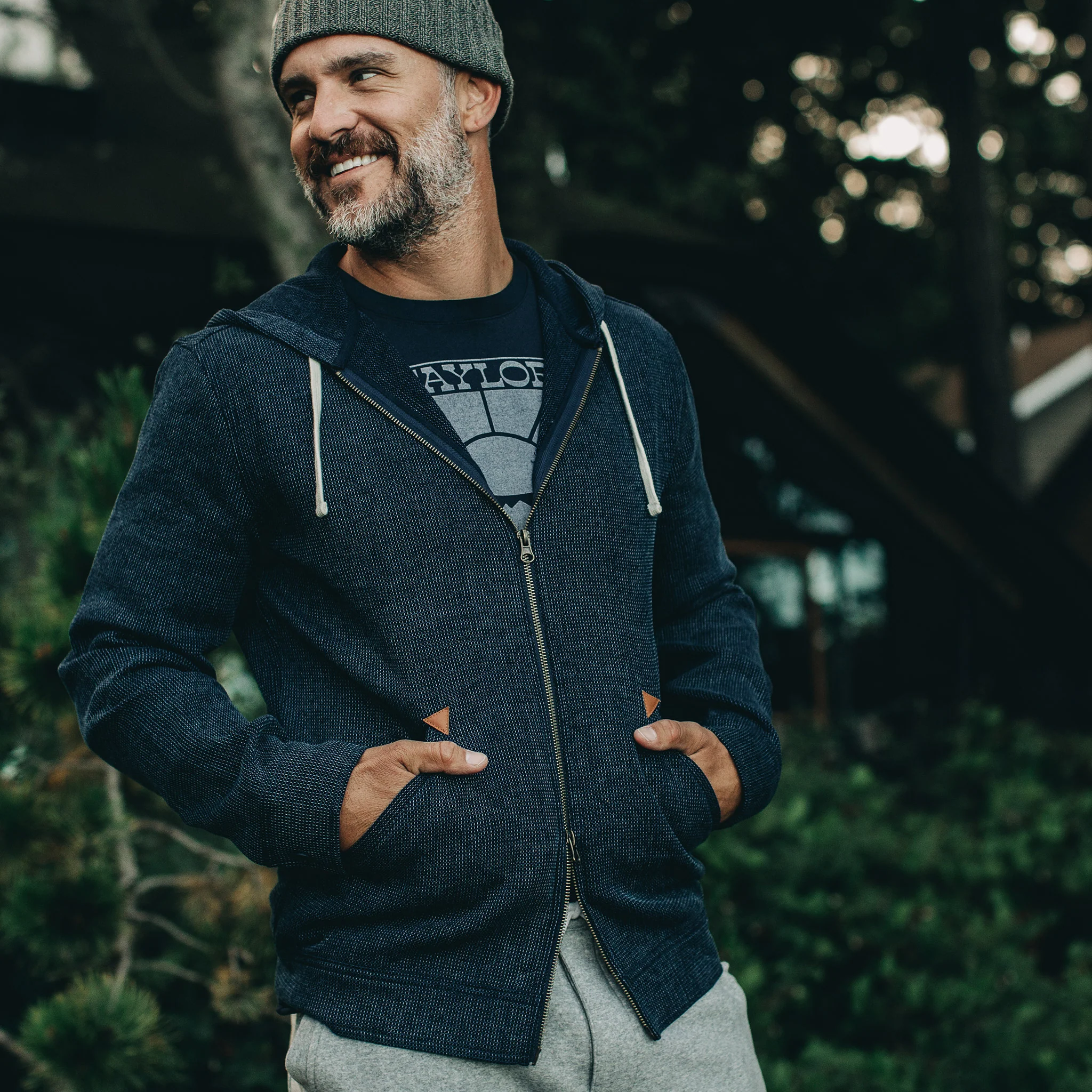 The Après Hoodie in Indigo Waffle - Image 2