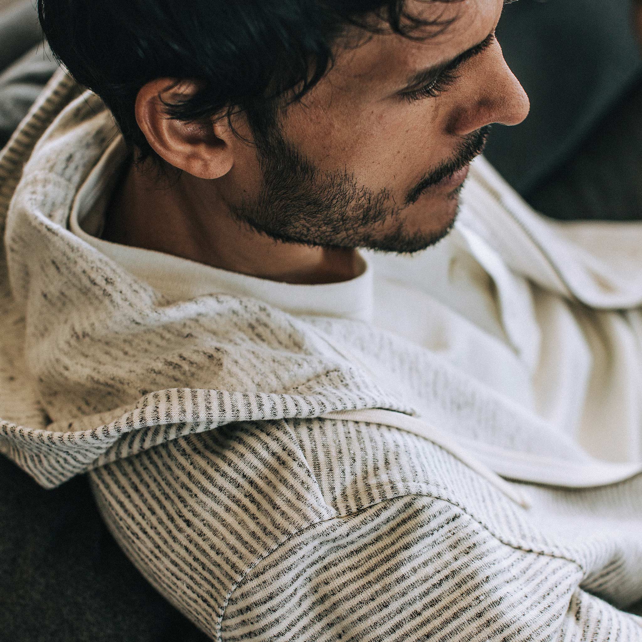 The Après Hoodie in Natural Hemp Stripe - Image 4