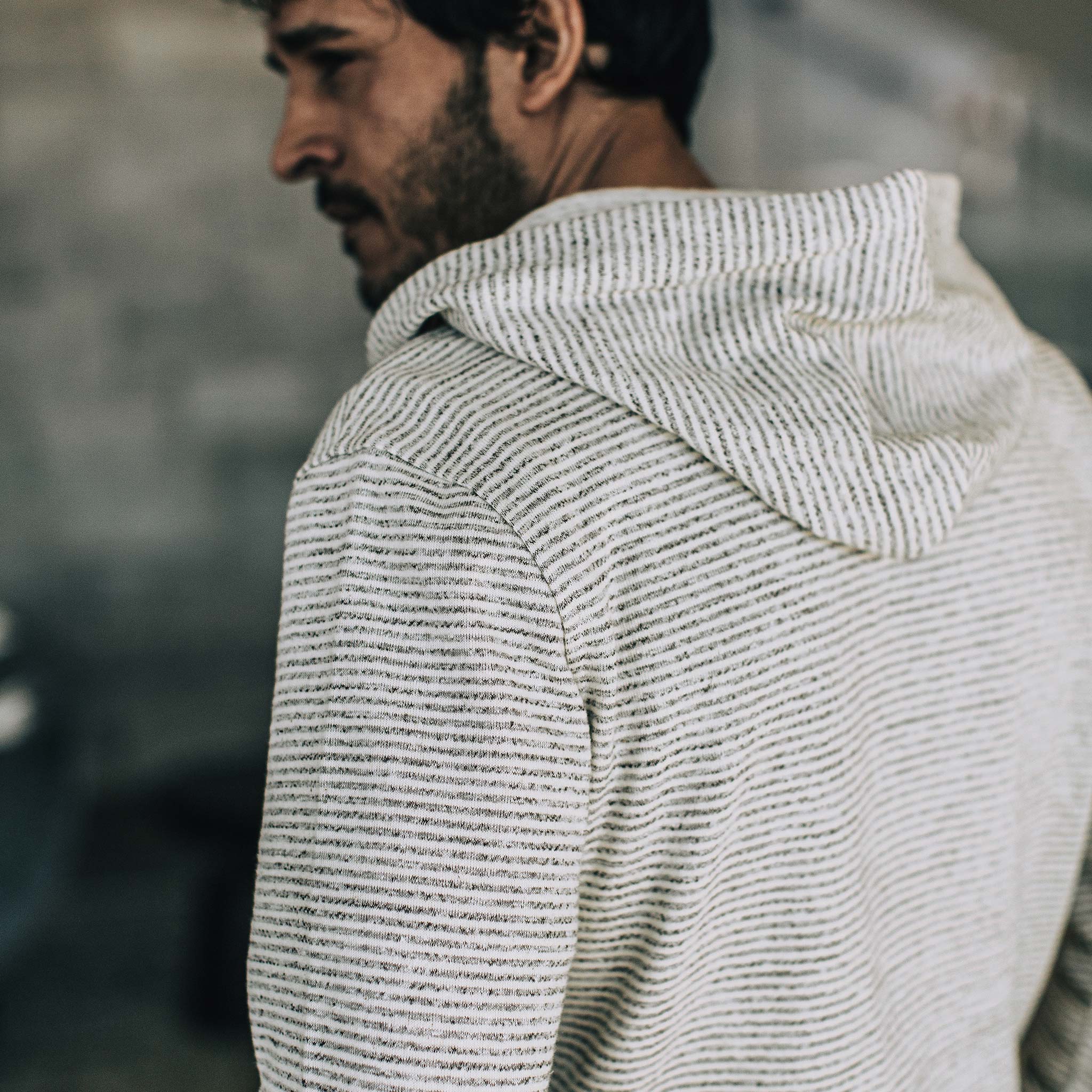 The Après Hoodie in Natural Hemp Stripe - Image 6