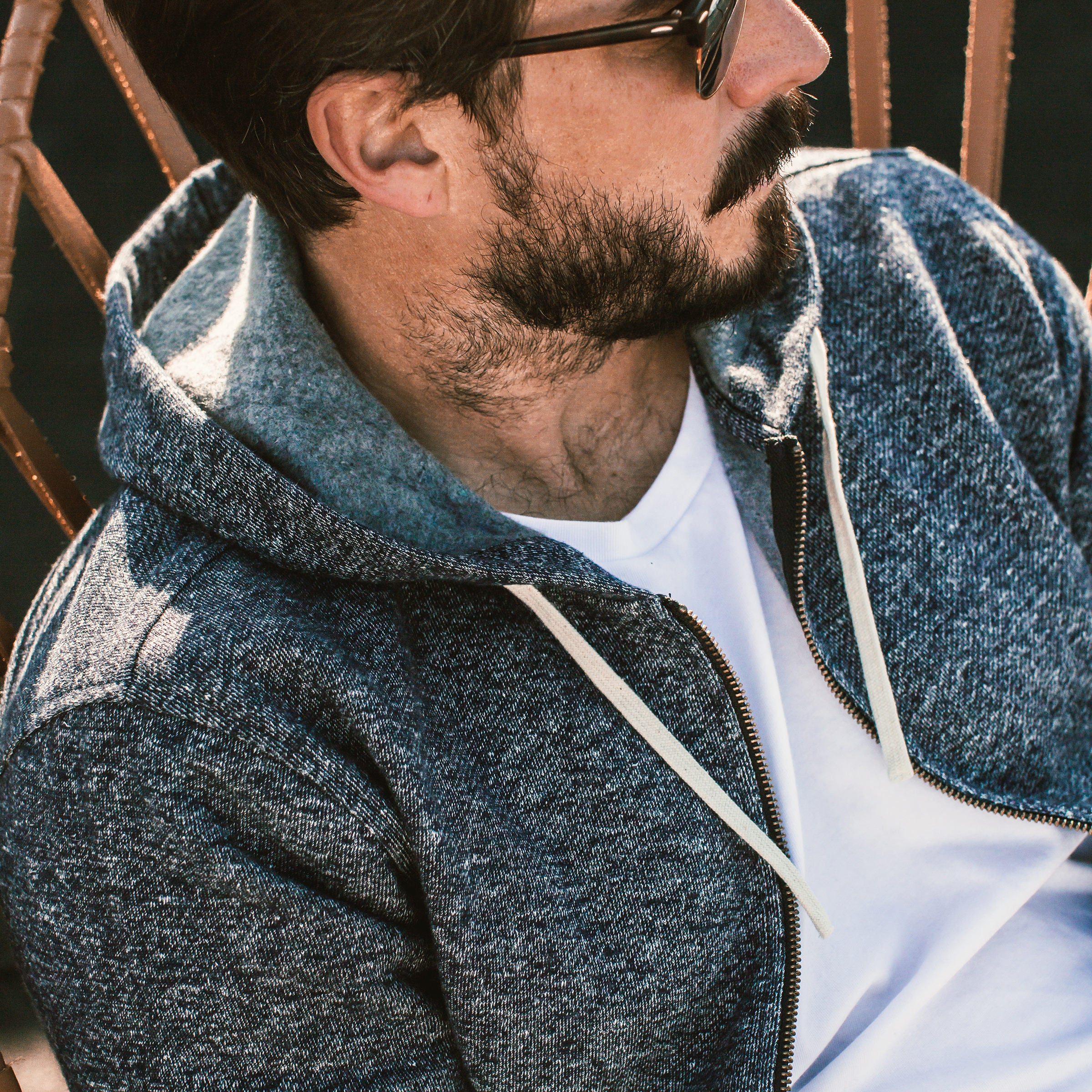 The Après Hoodie in Navy Hemp Fleece - Image 4