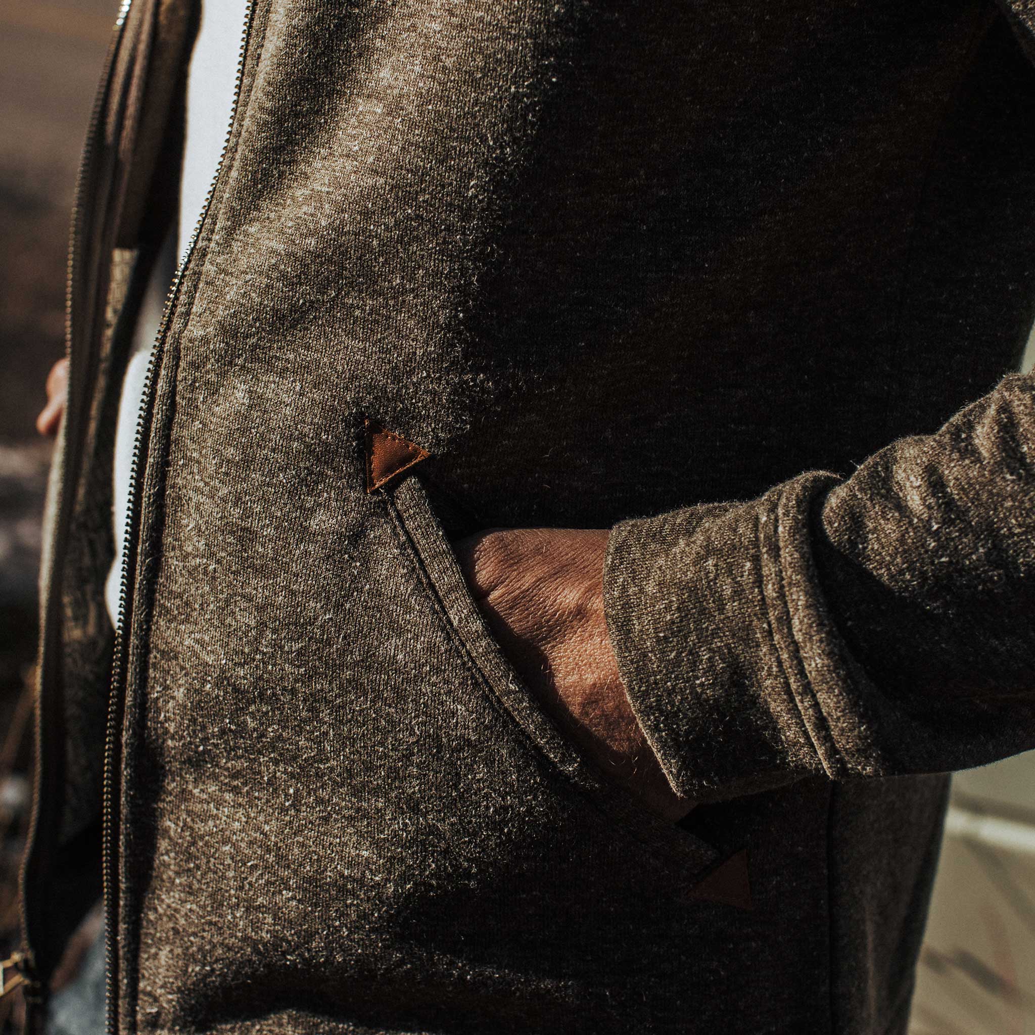 The Après Hoodie in Olive Hemp Donegal - Image 4