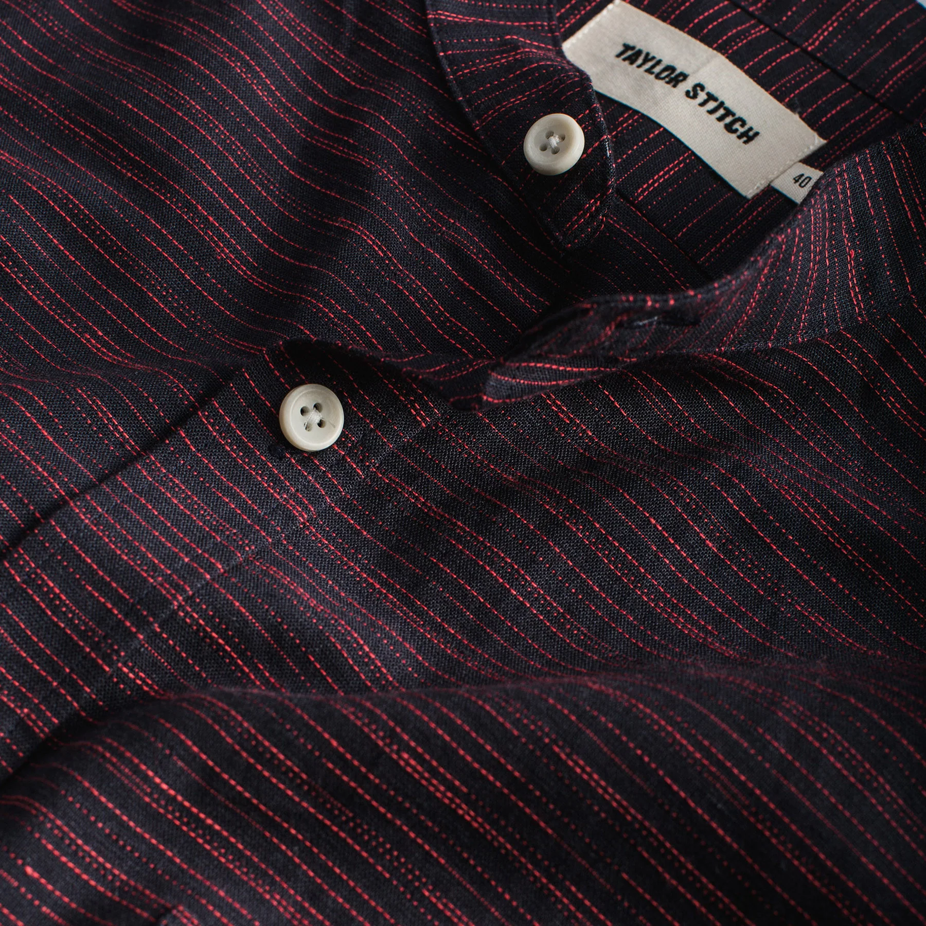 The Bandit in Navy & Red Slub Stripe - Image 6