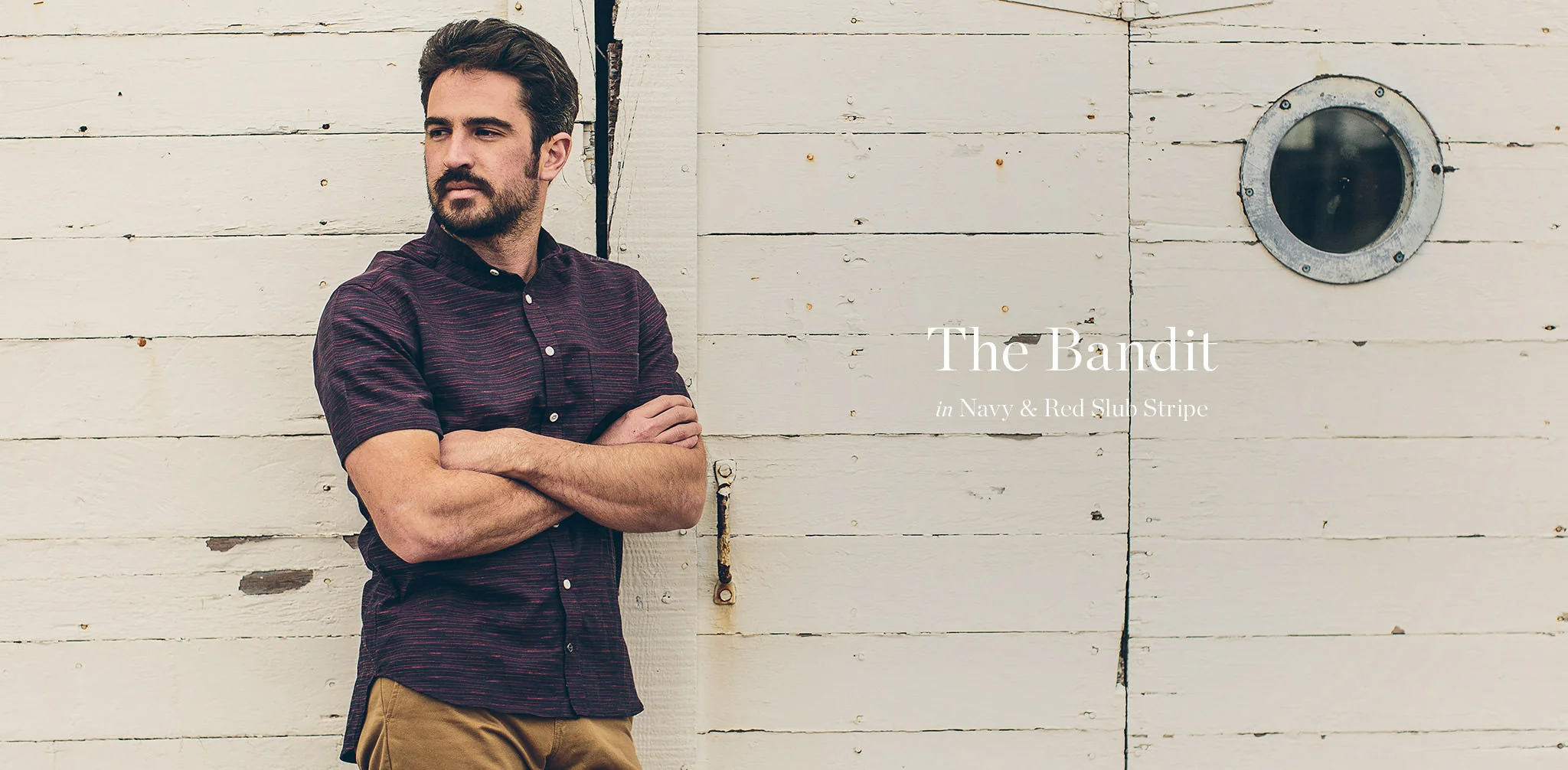 The Bandit in Navy & Red Slub Stripe - Image 8