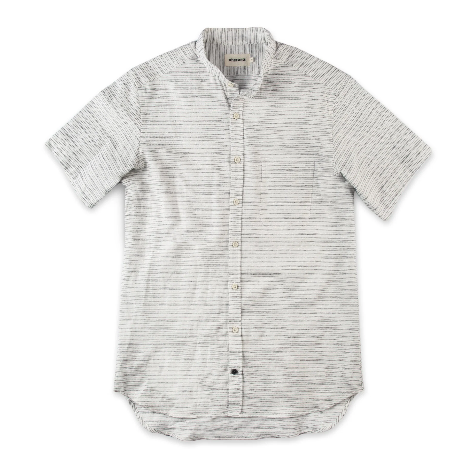 The Bandit in White & Navy Slub Stripe - Image 7