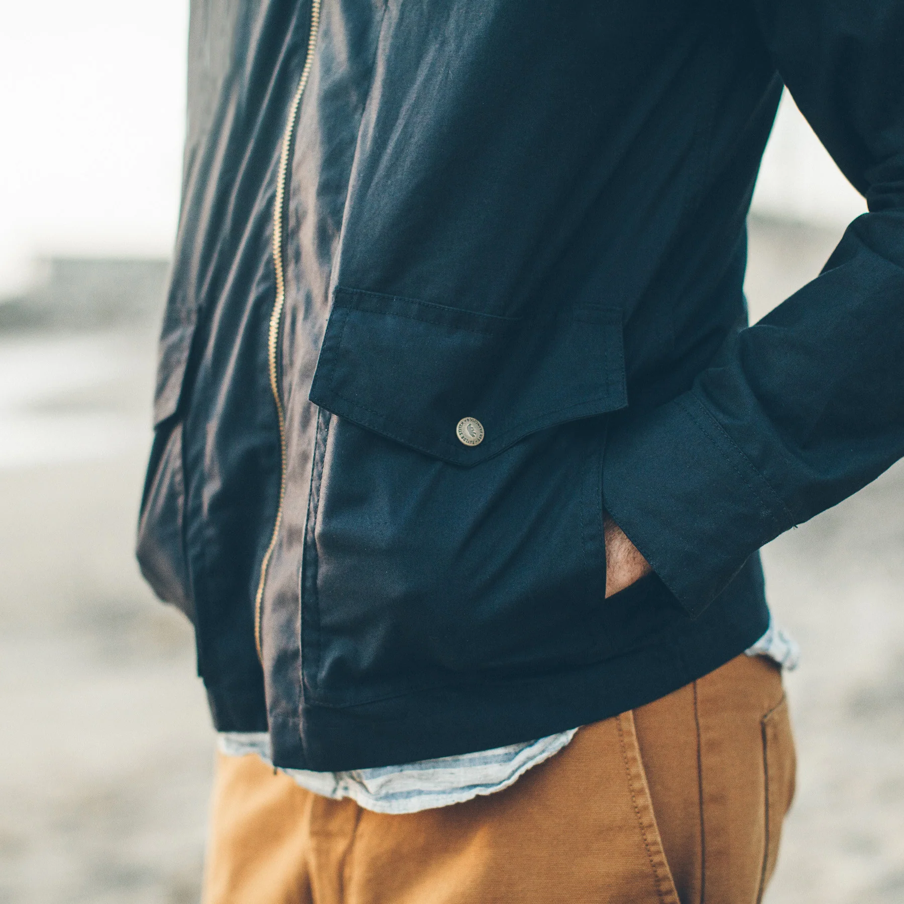 The Beach Jacket in Navy - Image 3